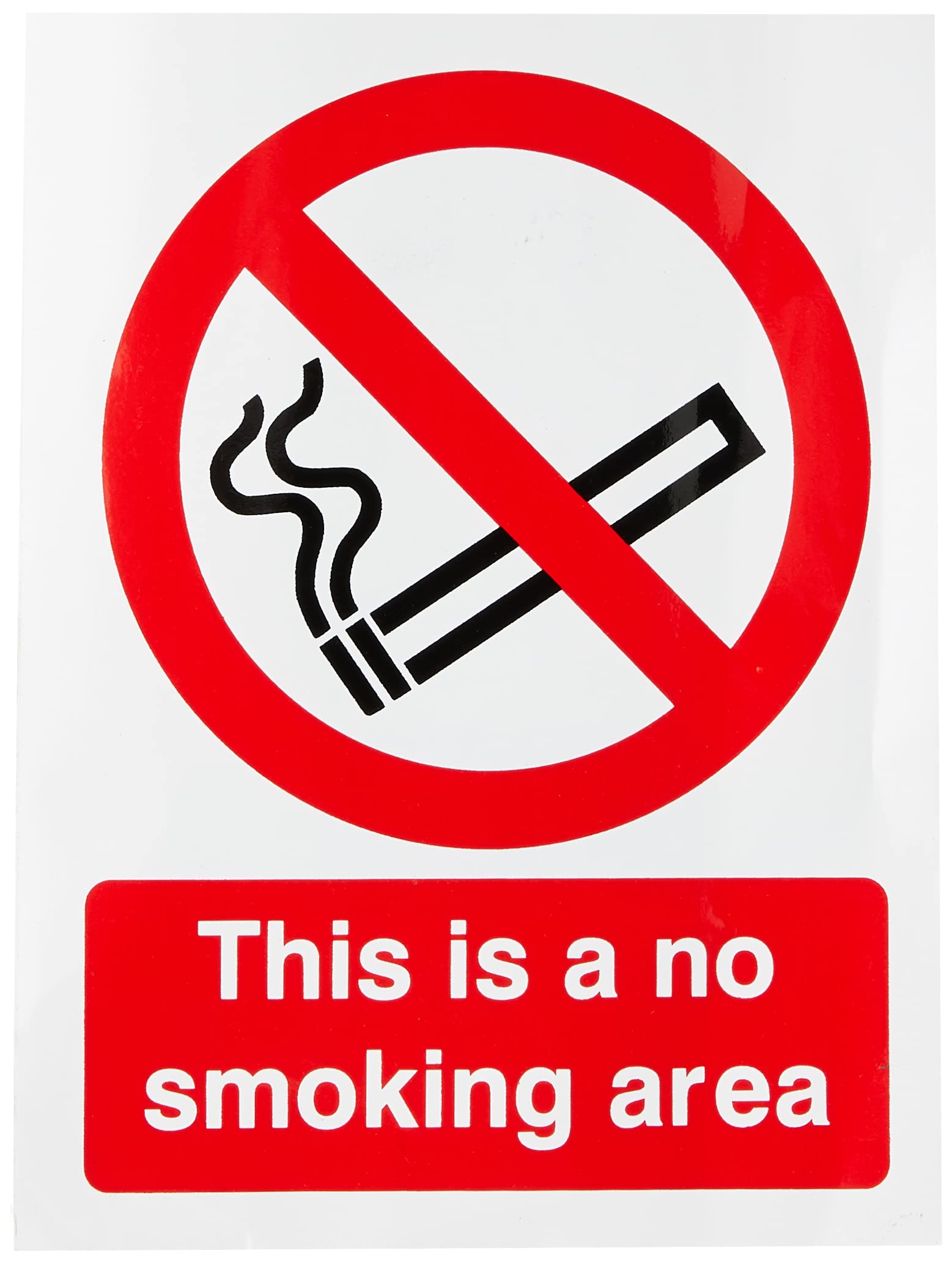 UK Safety Store PRS.01W-SA This Is A No Smoking Area Sign 150mm x 200mm - Self Adhesive