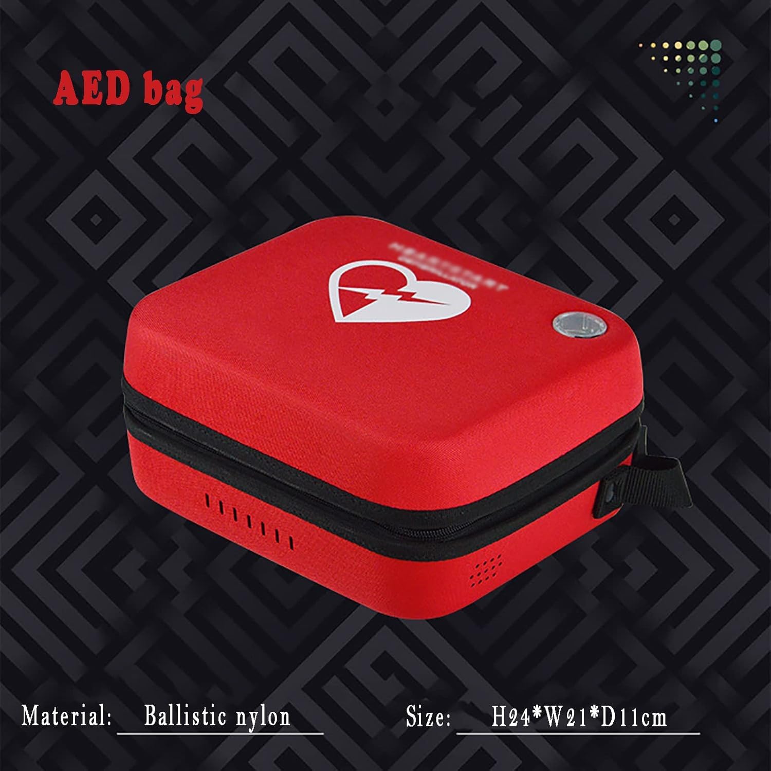 Conteneur De Défibrillateur Portable, Sac De Rangement Pour DAE, Boîte De Rangement, Sac De Rangement D'urgence, 24 X 21 X 11 Cm, Avec Trou De Signal De Télécommande, Adapté À La Série AED120P