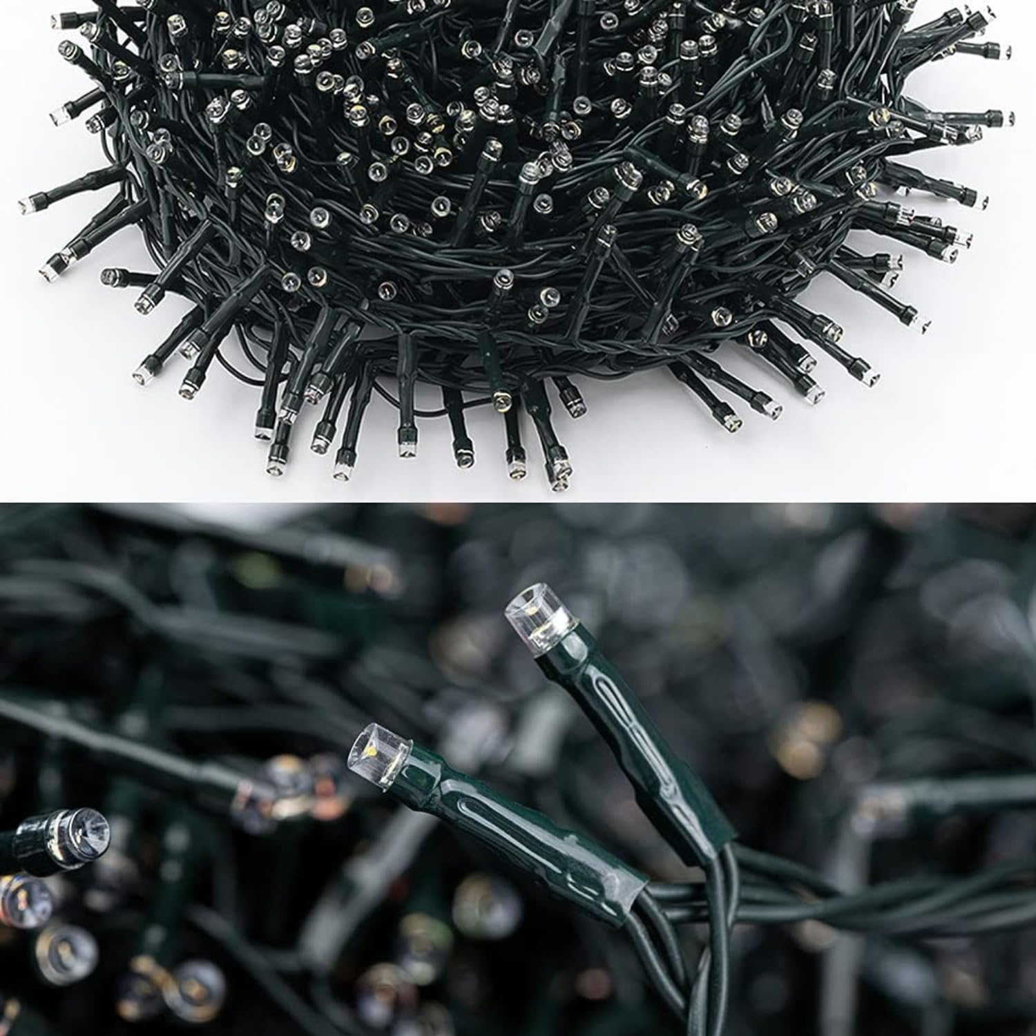 Gresonic - Cadena de luces LED en racimo, alimentación eléctrica, decoración para interiores, exteriores, jardín, árbol de Navidad, boda (750 LED, luz blanca cálida constante)