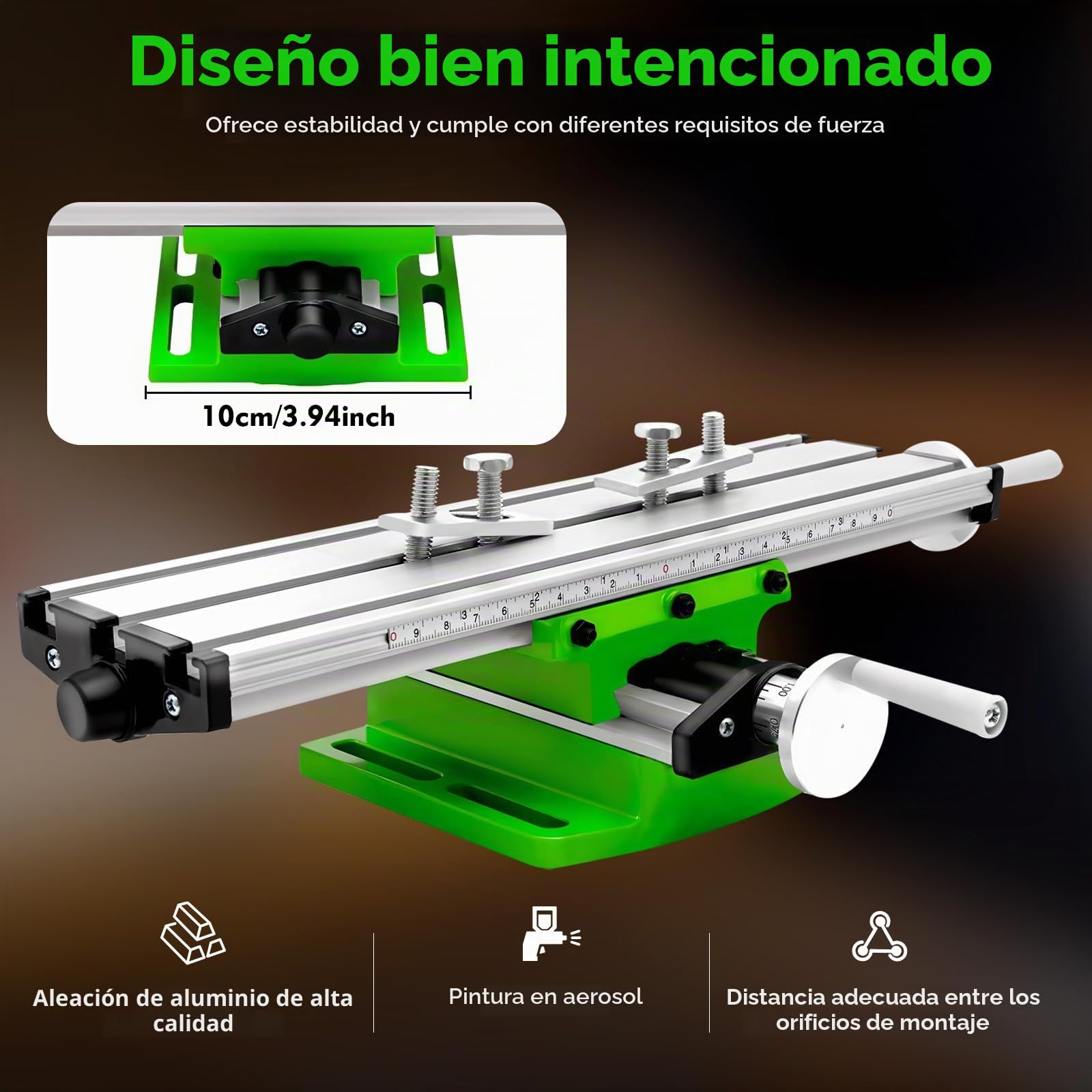 Mesa de trabajo para fresadora, mesa cruzada, mesa de coordenadas, doble guía, taladro de mesa, 31 x 9 cm
