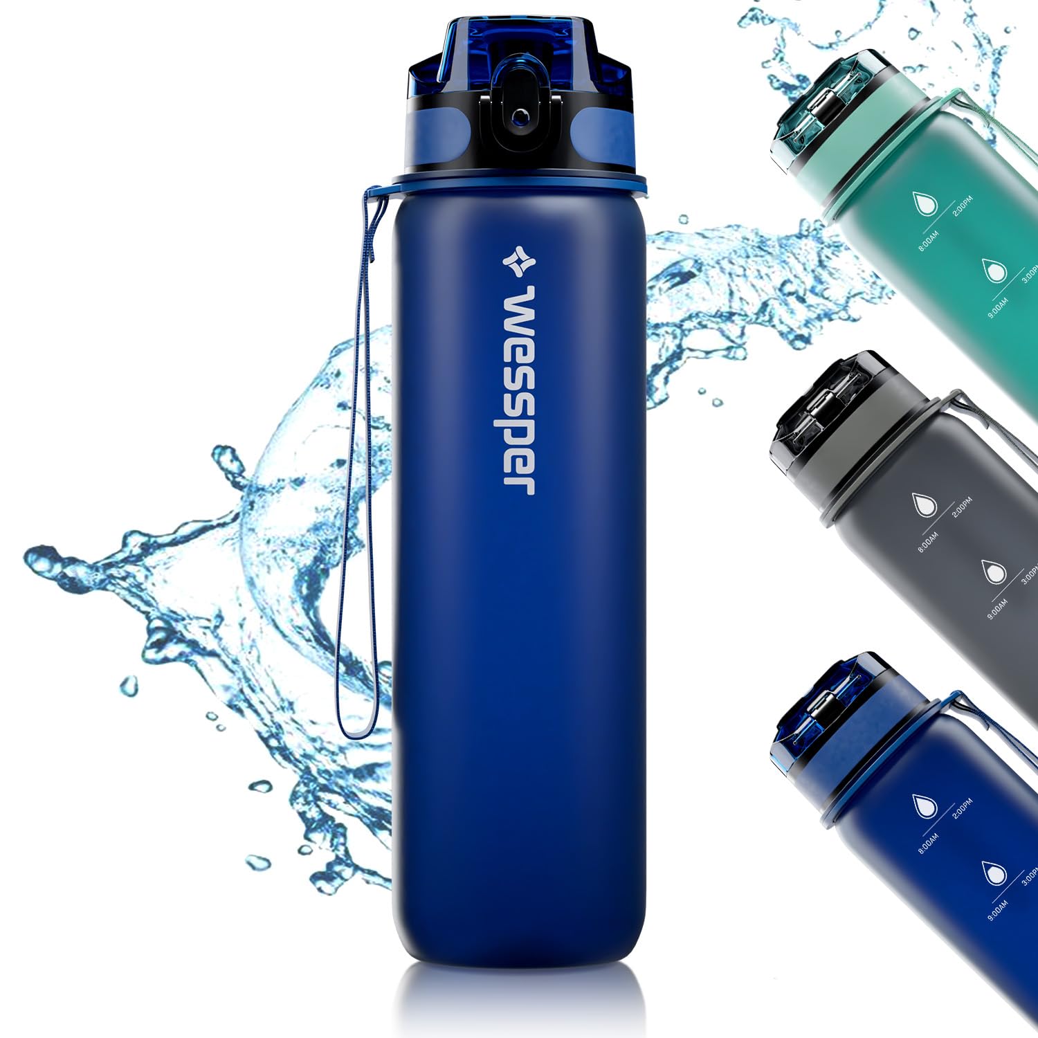 Trinkflasche 1000ml Sport - BPA-frei Mit Farbverlauf & Handschlaufe