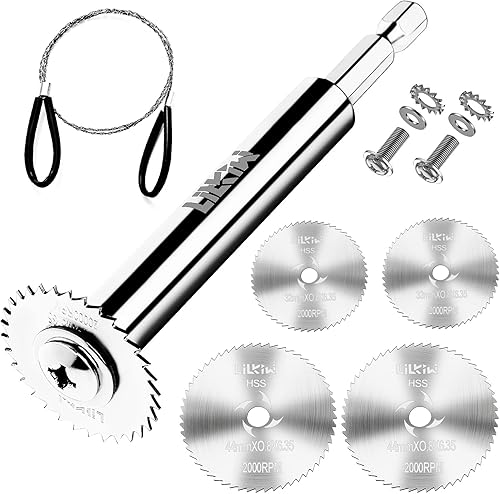 LitKiwi - Cortador interior de tubería de PVC (4 hojas de sierra) con vástago hexagonal de 14 pulgadas, cortador interior de plomería, cortador