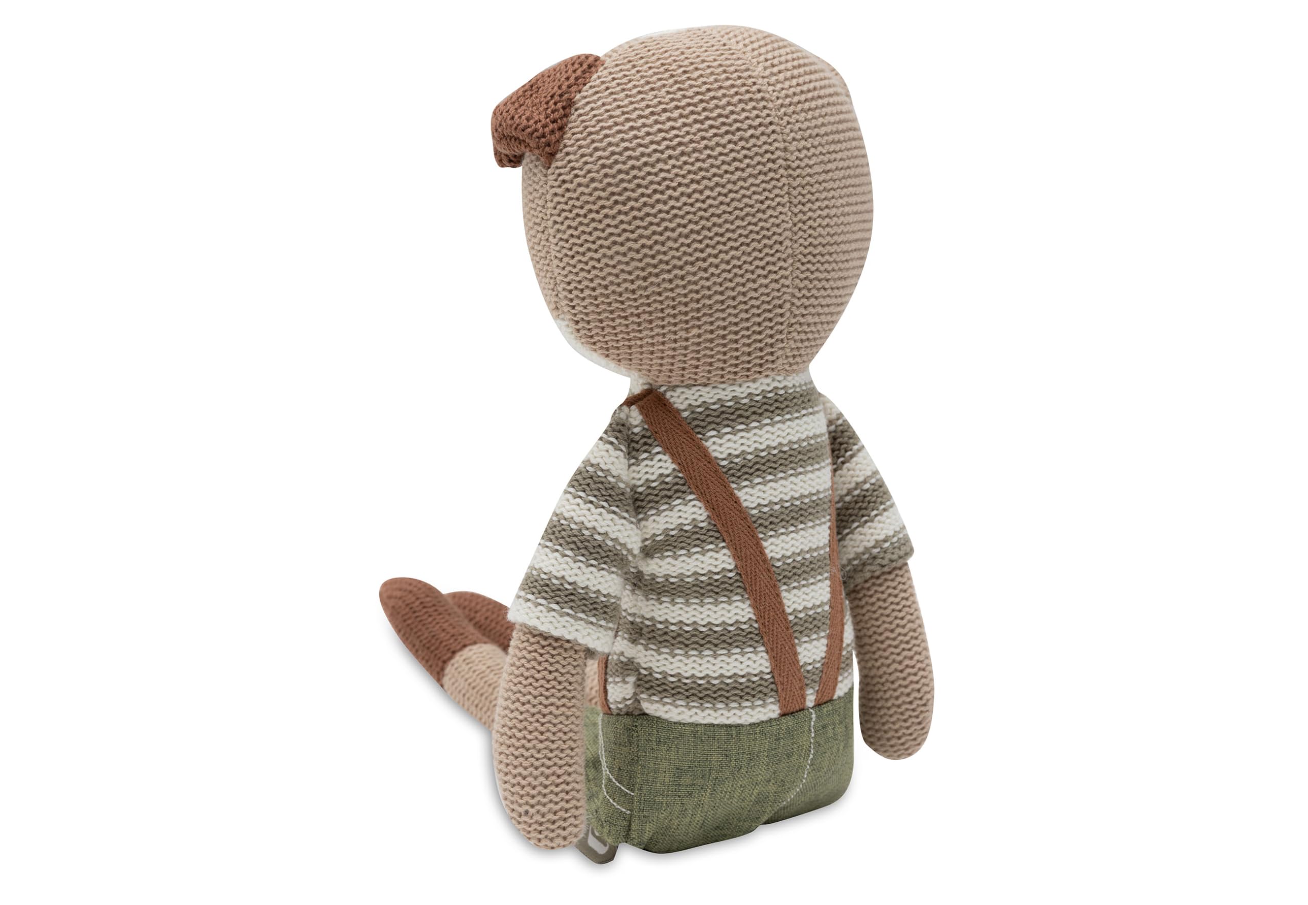 Jollein Cuddly Toy Dog Mick, Knitted, 30 cm, Soft Toy with Dungarees, Hand Washable, Soft Toy for Babies and Children - Image 2