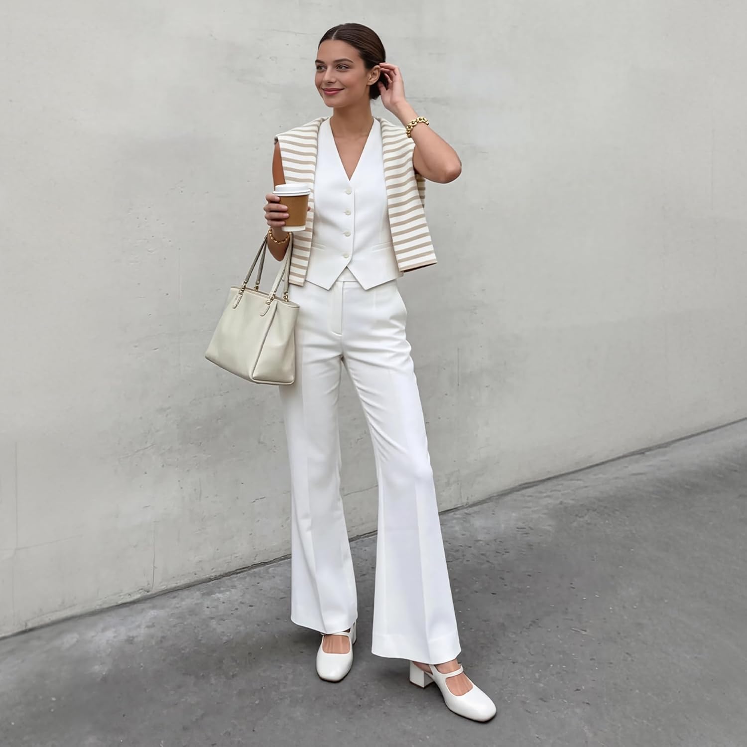 DREAM PAIRS Women's Mary Jane Low Chunky Heels Slingback Closed Square Toe Dress Shoes Wedding Party Work Office Pumps Shoes - Image 3