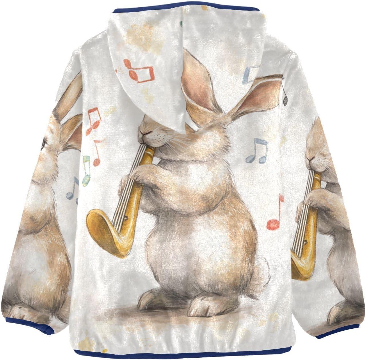 Cartoon Rabbit Play Music Light Jackets Toddler Outerwear Jackets Navy Blue Baby Boys Clothes