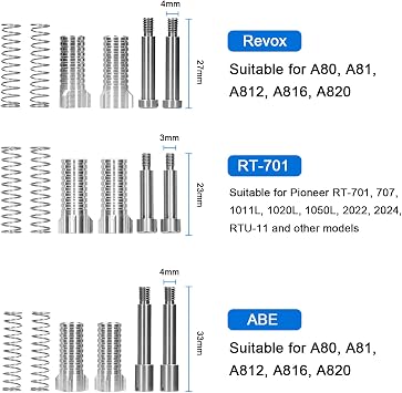 Weytoll Belt Press Screw Spring Kit Belt Press Accessories Compatible With Studer Revox Opener Suitable for A80 A81 A812 A816 A820