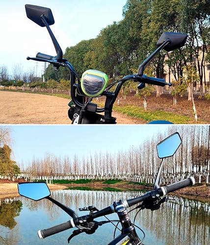 Miniatura 8 de Espejo de bicicleta para montar en manillar E-bikes Espejos de bicicleta, antivibración, giratorio de 360, de alta definición, a prueba de golpes, a