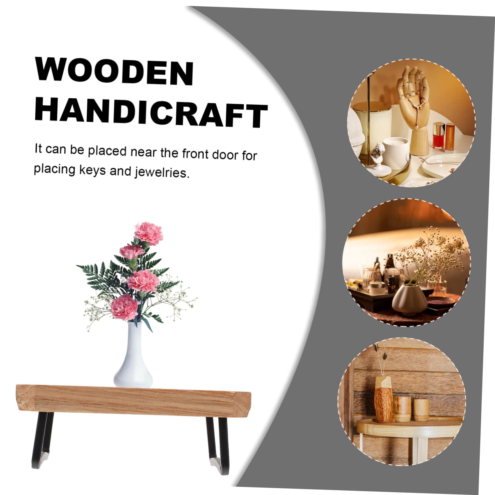 ERINGOGO Ornament Shelf Wooden Show Stand Decorative Display Storage Rack for Home Dec