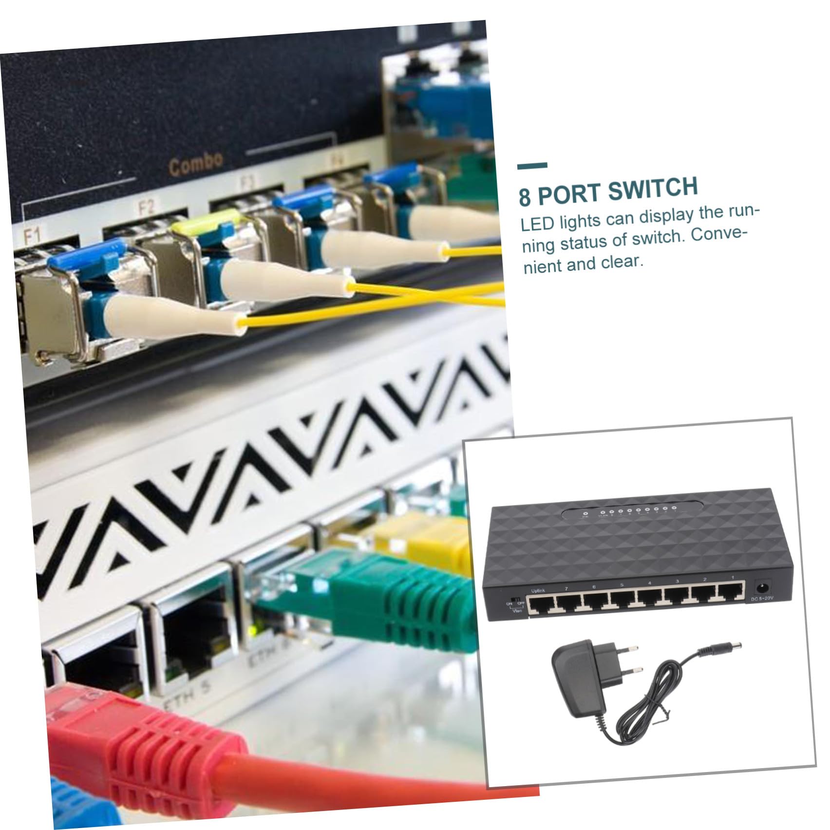 SHINEOFI 1pezzi Adattatore Splitter di Rete da Mbps Porte per Desktop Ethernet Splitter LAN e Ethernet Compatibile con Dispositivi Mbps