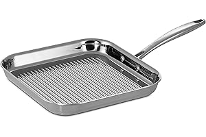 Tramontina Grill Pan Stainless Steel Tri-Ply Clad 11-Inch, 80116/072DS: Essential Kitchen Tool for Effortless Grilling