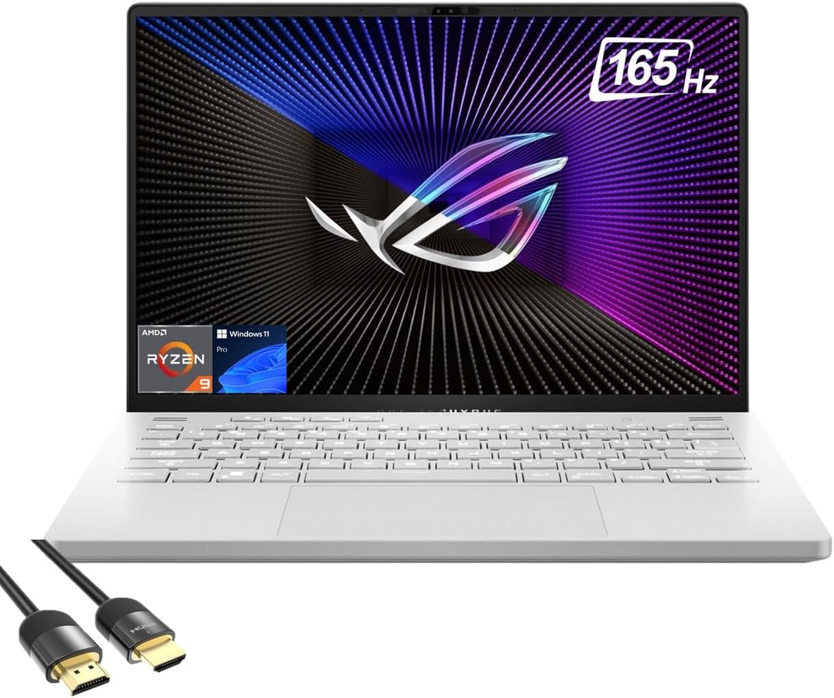 ASUSROG Zephyrus G14 Gaming Laptop, 14" QHD 165Hz Display, AMD 8-Core Ryzen 9 7940HS, GeForce RTX 4060, 16GB DDR5, 2TB NVMe 4.0, Single-Zone RGB Keyboard, VR Ready, WiFi 6, PDG HDMI, Win 11 Pro