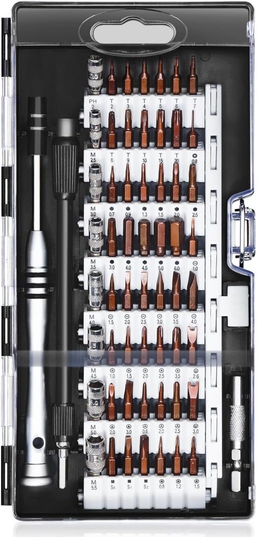 Precision Screwdriver Set, TINGAU 60 in 1 Professional Repair Tool Kit, Screw Driver Tool Kit with Flexible Shaft for iPhone X and other Smart Phone/Game Console/Tablet/PC/Macbook/Clock