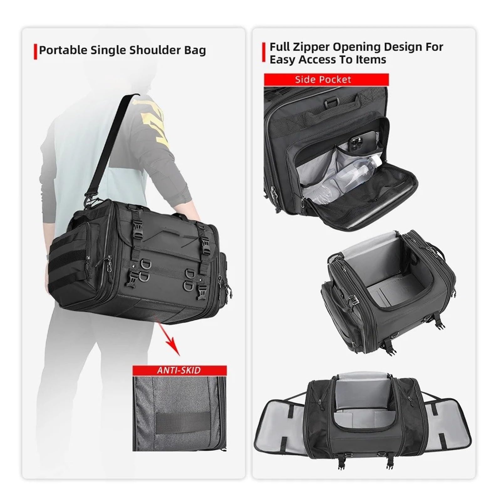 Borsa Moto Impermeabile Borsa Viaggio Impermeabile 19L-80L Espandibile Grande Capacità Coda/tronco/portapacchi Maggior Parte Moto