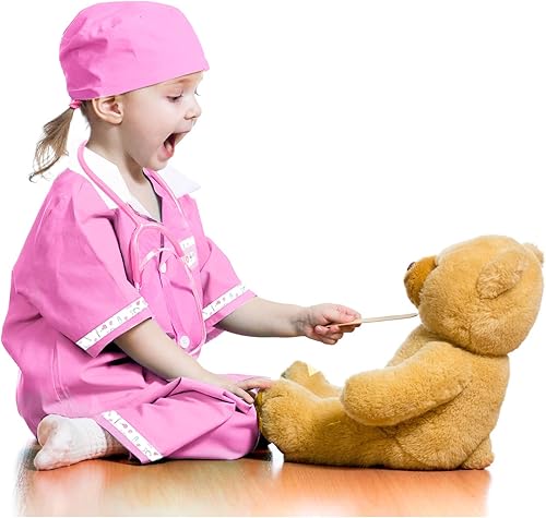 Miniatura 9 de Juego de médicos médicos, kit de médico para niños, disfraz de médico con juego de simulación para niños pequeños