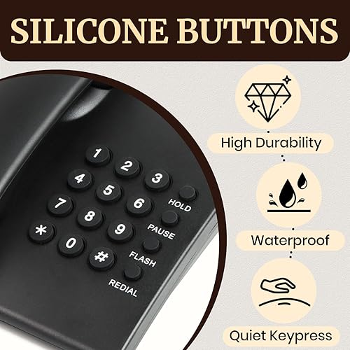 Miniatura 8 de Uvital Teléfono fijo para el hogar, teléfono con cable para teléfono fijo, teléfono fijo de teléfono, redireccionamiento de una tecla, flash,