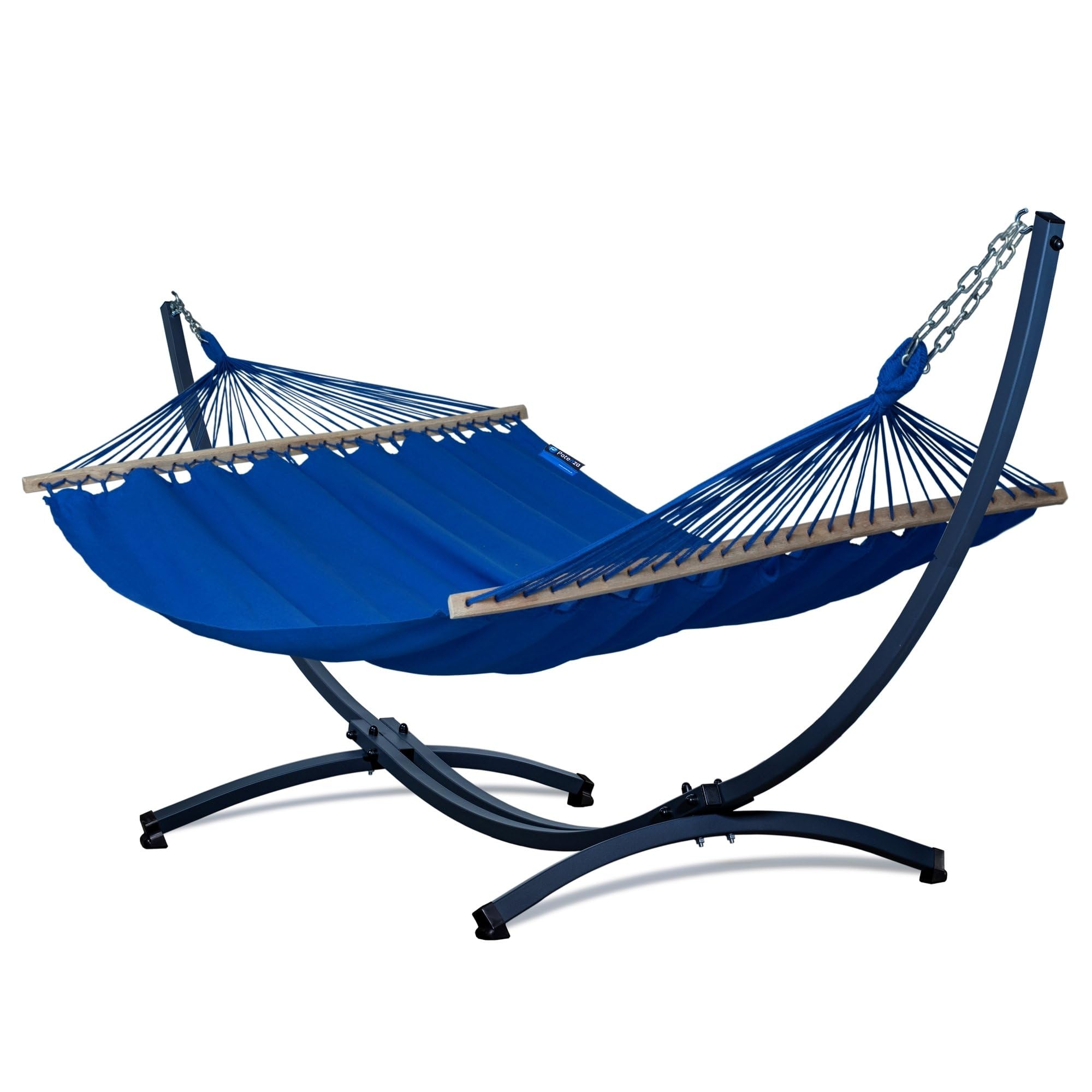 Potenza Hamaca de exterior con estructura para 2 personas, 100% algodón, doble hamaca XXL 215 x 160 cm, 200 kg, estructura de hamaca 220 kg, resistente a la intemperie (estructura básica de grafito,