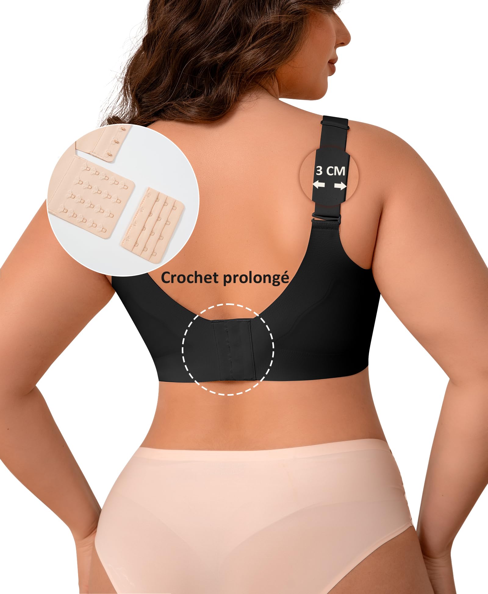 Ganado Femme Soutiens-Gorge sans Armature Confort Grande Taille Brassière avec Coussinets Minimiseurs Brassiere sans Coutures