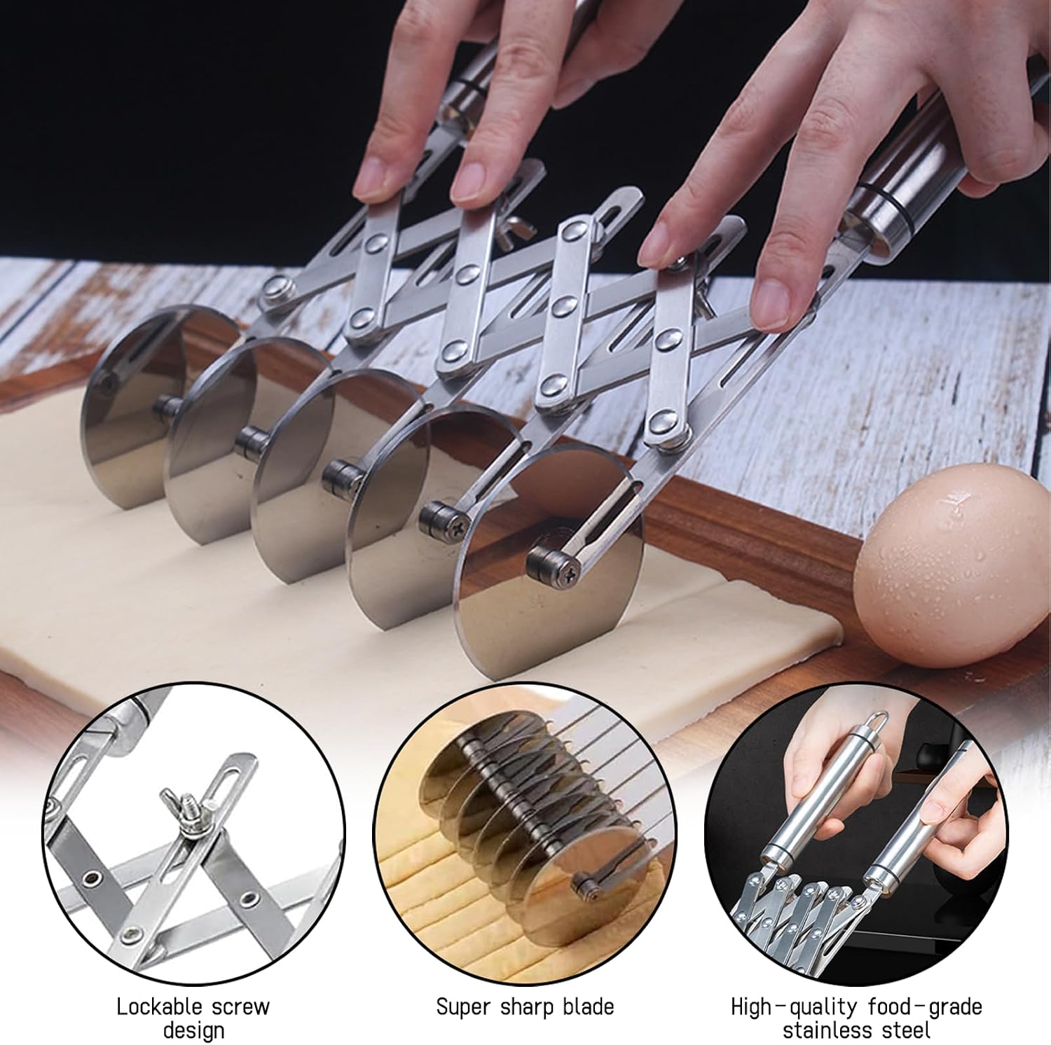 Cinnamon Roll Cutter,For Cinnamon Rolls, Brownies, Lattice, Pasta, Pizza
