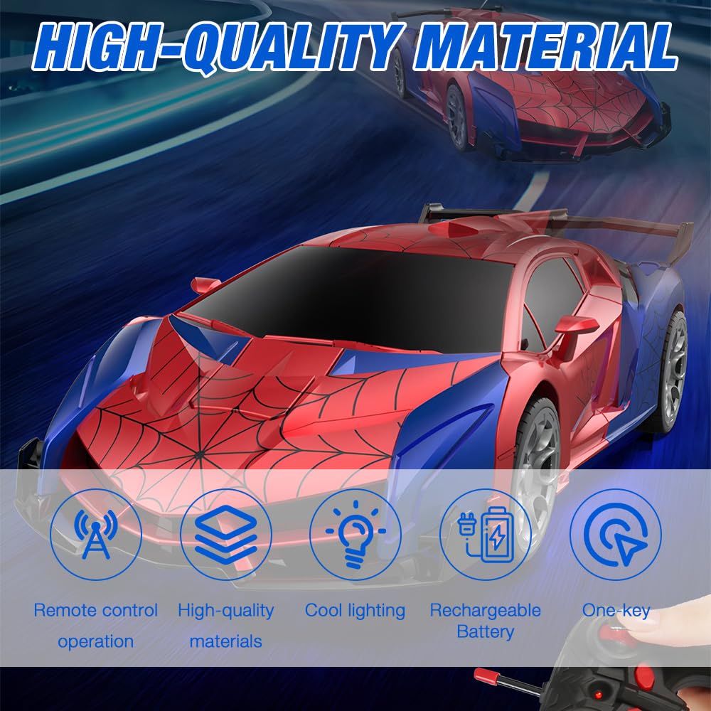 Agarte Spider Remote Control Cars, 2.4GHz 2 in1 Spider Car & Robots, One-Button Deformation - Image 4