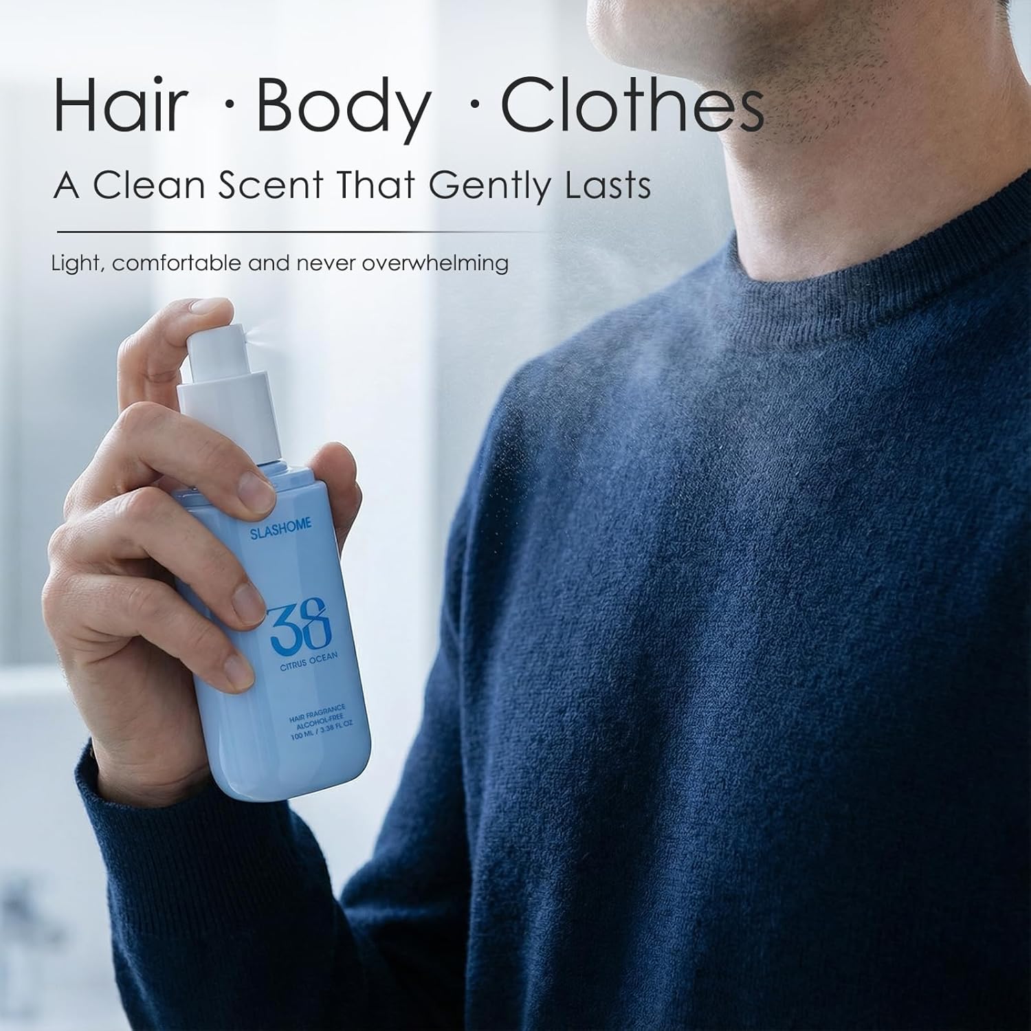 Hair Perfume for Men & Women – Citrus Ocean, Alcohol-Free Soft & Moist Deodorizing Hair Spray & Body Mist, Long-Lasting Clean Fragrance for Hair, Wigs & Fabric, 100ml / 3.38 fl oz, Birthday Gifts, - Image 5