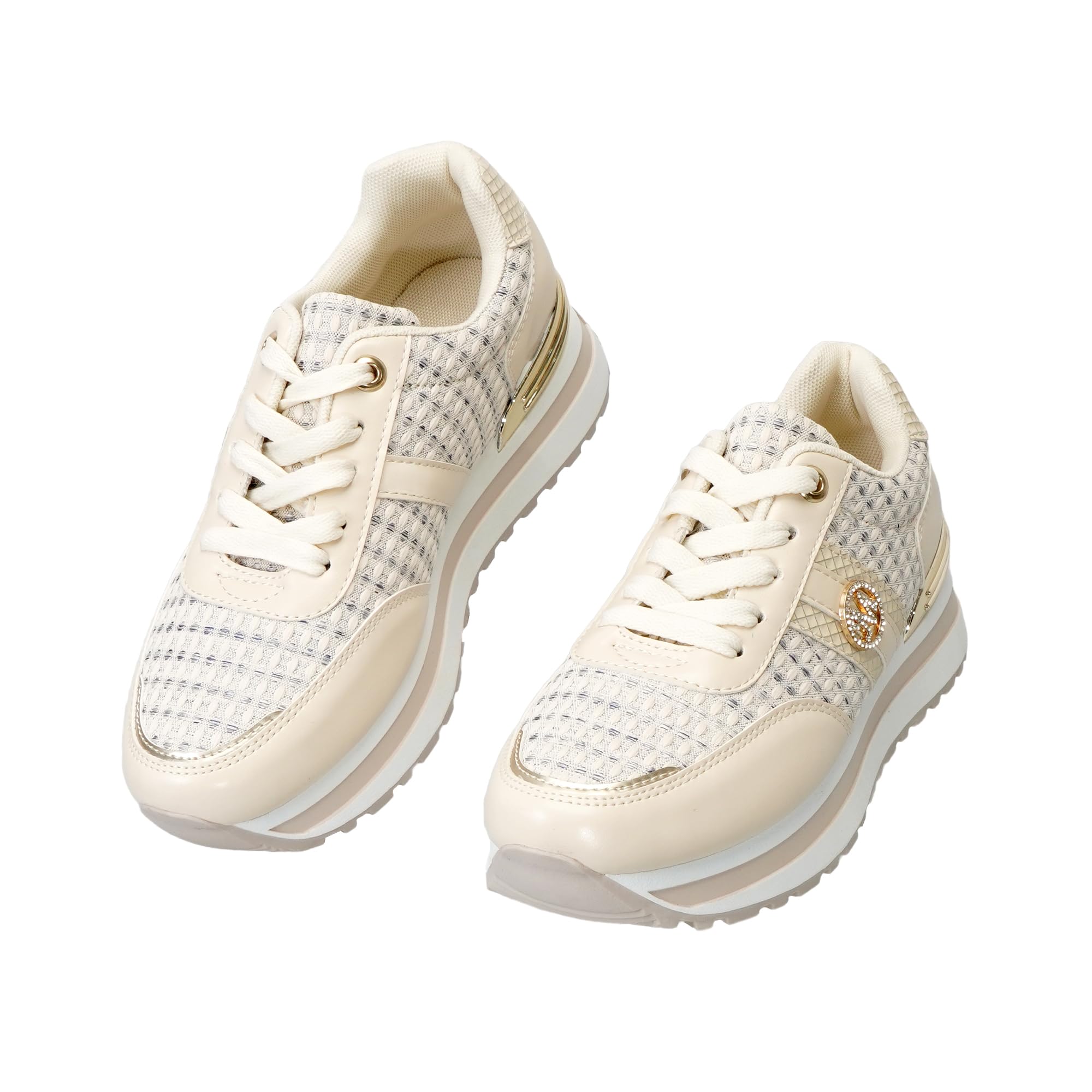 JOMIX Zapatillas Mujer Plataforma Deportivas Cuña Cómodas Ligeras Transpirables Casual Caminar Malla Trabajo