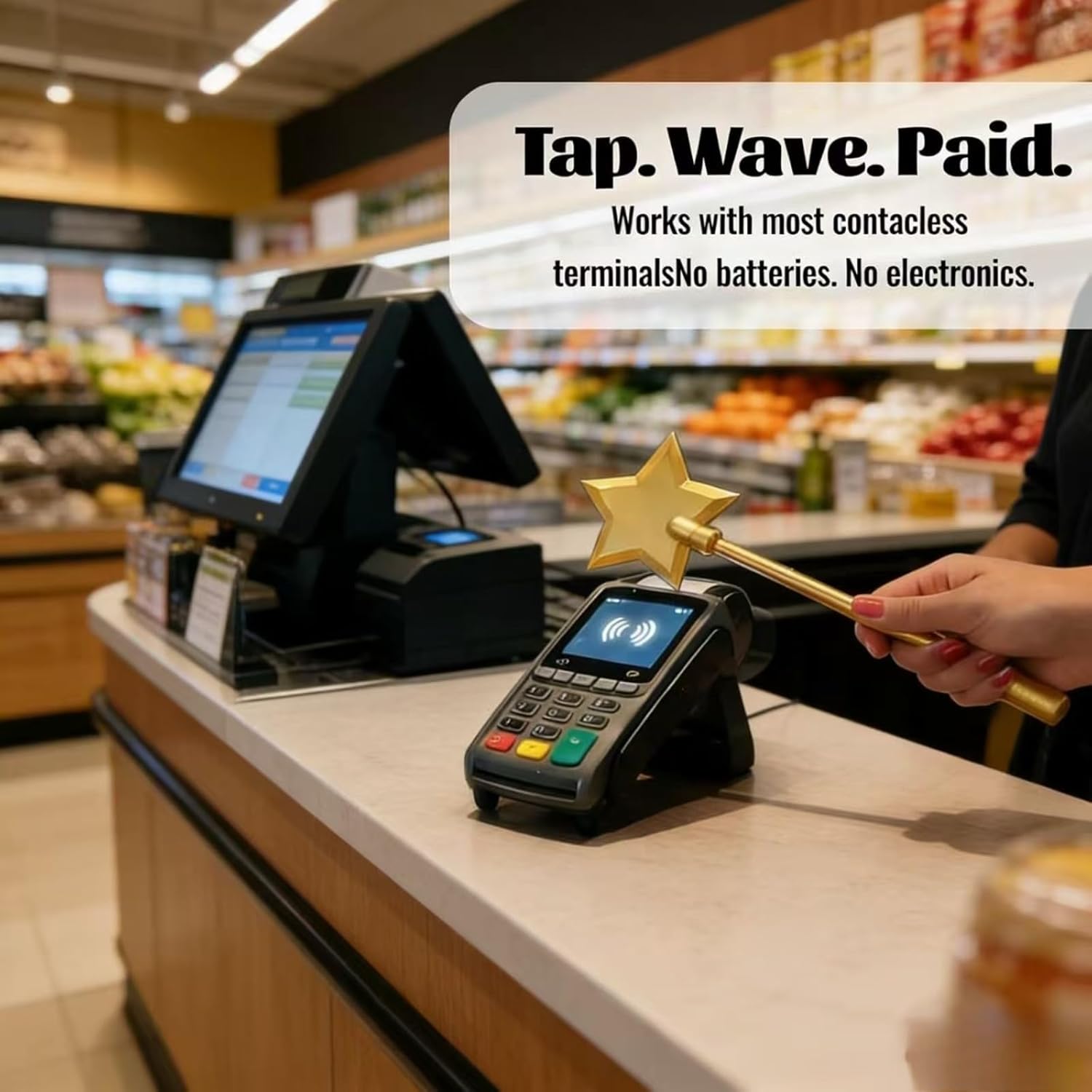 Genérico 3D Printed Fairy Wand Card Holder,3D Printed Wand Taps To Pay,Magic Contactless Payment Holder Taps, Contactless Payment Cards Holder for Teens Adults Cosplay Magicians Performers (Color-A)