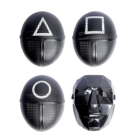 Fully Game Face Mask for Kids Boys and Girls (Set of 4, Black)