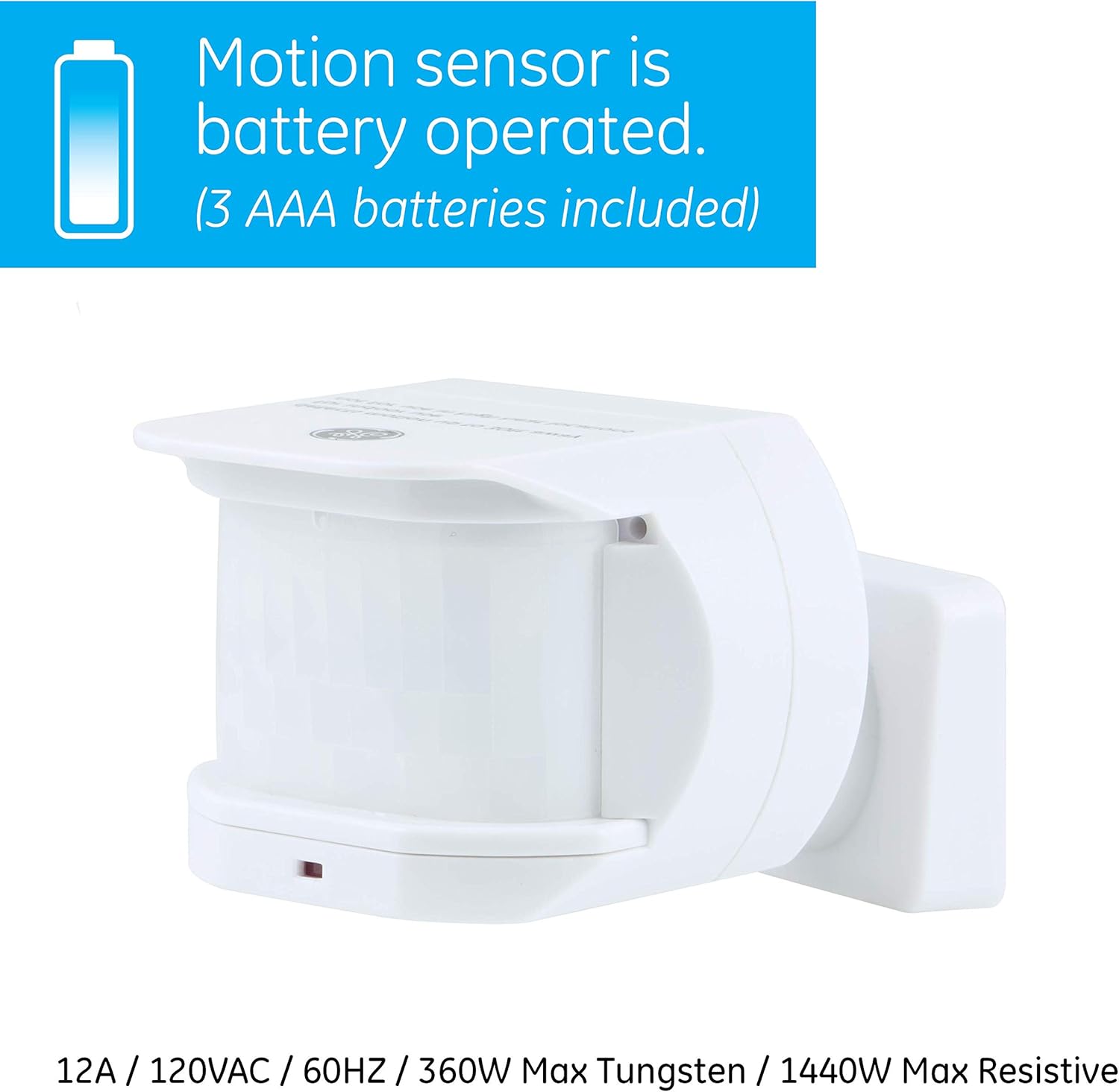 GE, White, Wireless Motion-Sensing Control Transmitter with 1 Grounded Outlet Receiver, 30ft. Detection Range, Off after 10 Mins, for Lamps and Other Indoor Lighting, 12751, Sensor Switch - - 