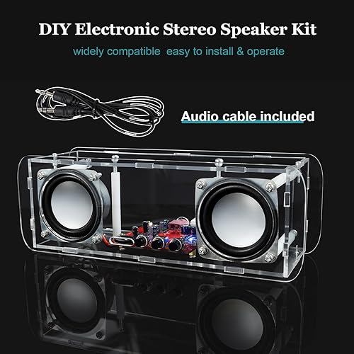 Miniatura 4 de GeekLJT Kit de soldadura de altavoz compatible con Bluetooth, kit electrónico de bricolaje de amplificador estéreo, kit de altavoces para proyectos