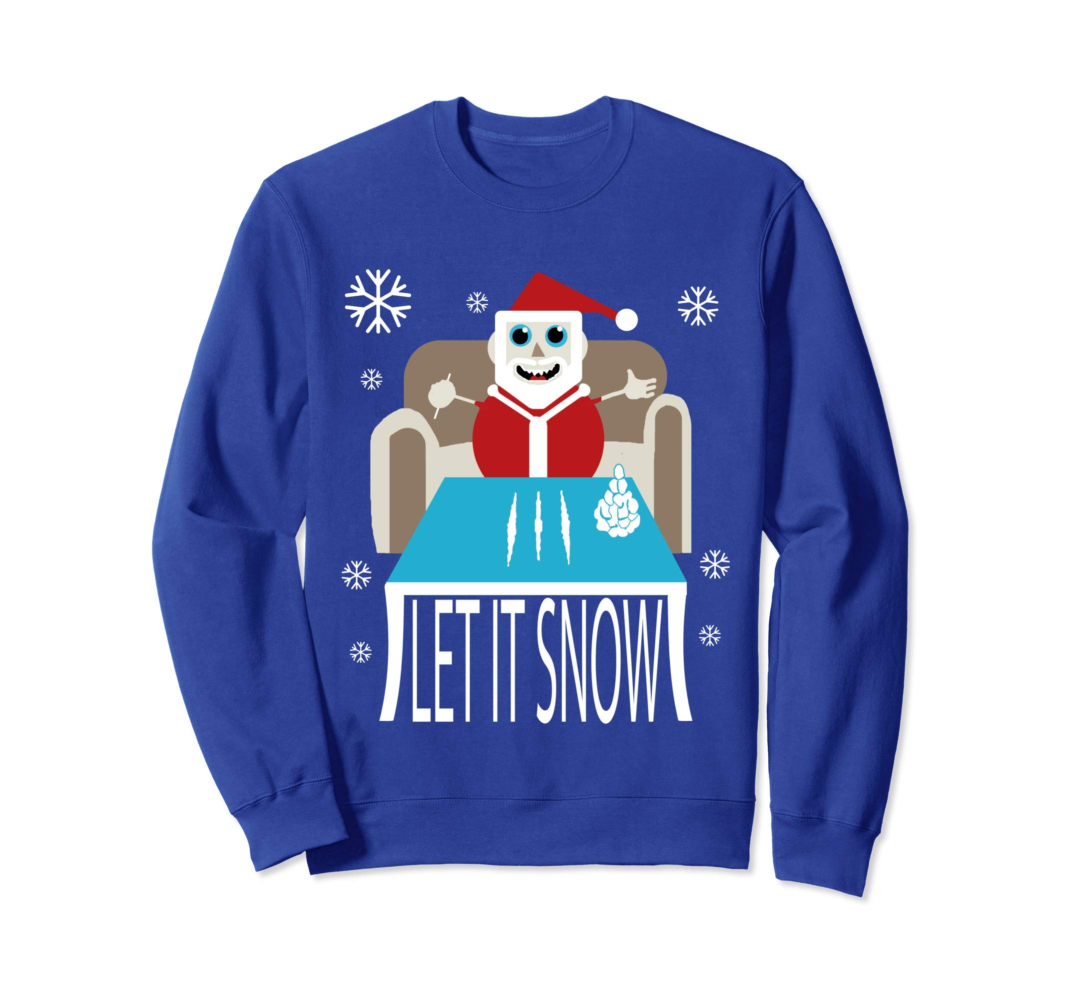 Cocaine Santa Let It Snow Adult Gag Gift Ugly Christmas Gift Sweatshirt
