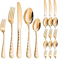 Vista 1 de Vilihkc Juego de cubiertos estilo navideño, juego de 20 piezas de cubiertos de acero inoxidable, juego de utensilios de cocina, servicio para 4