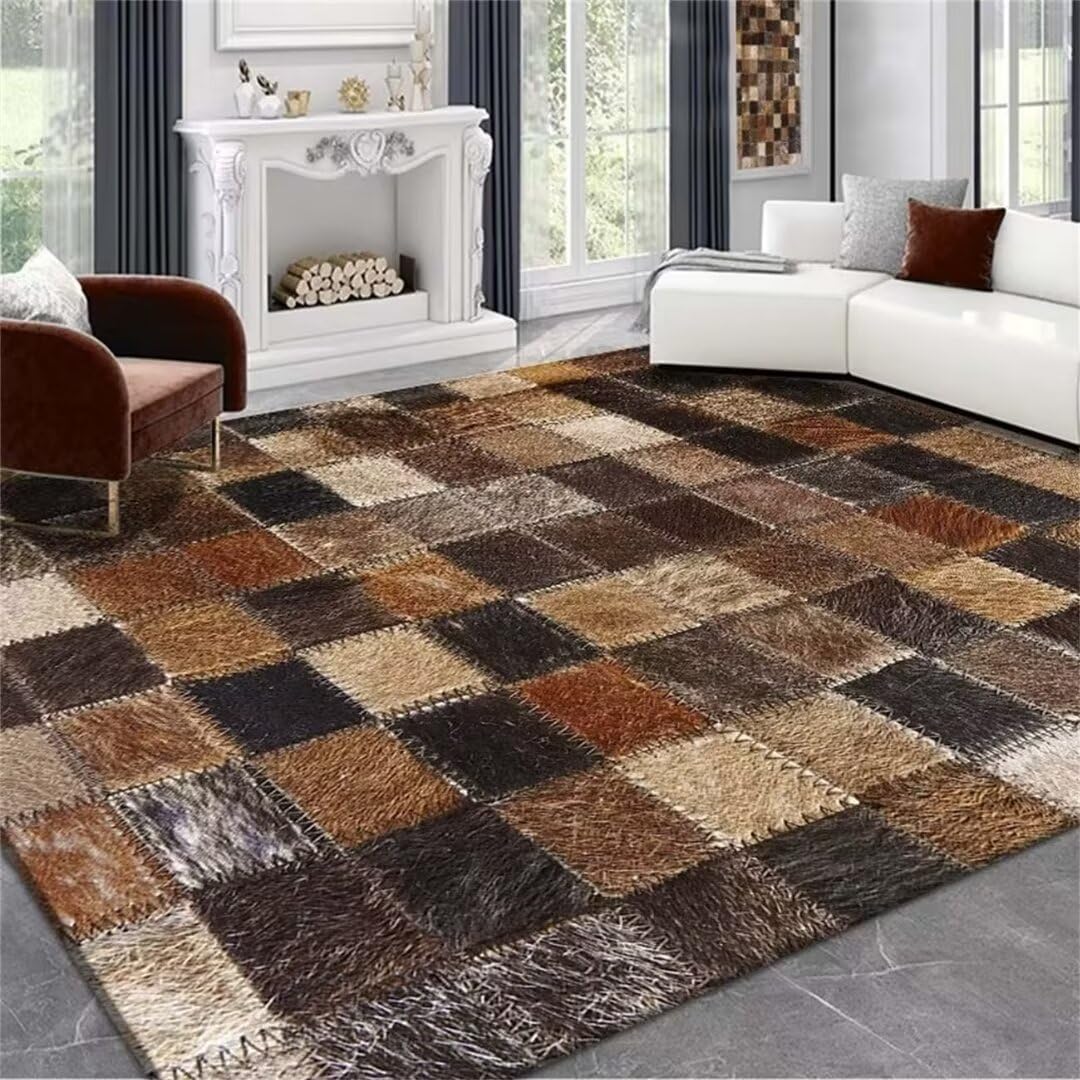 Tapis anti-dérapant de salon et de chambre marron personnalisé 200X290