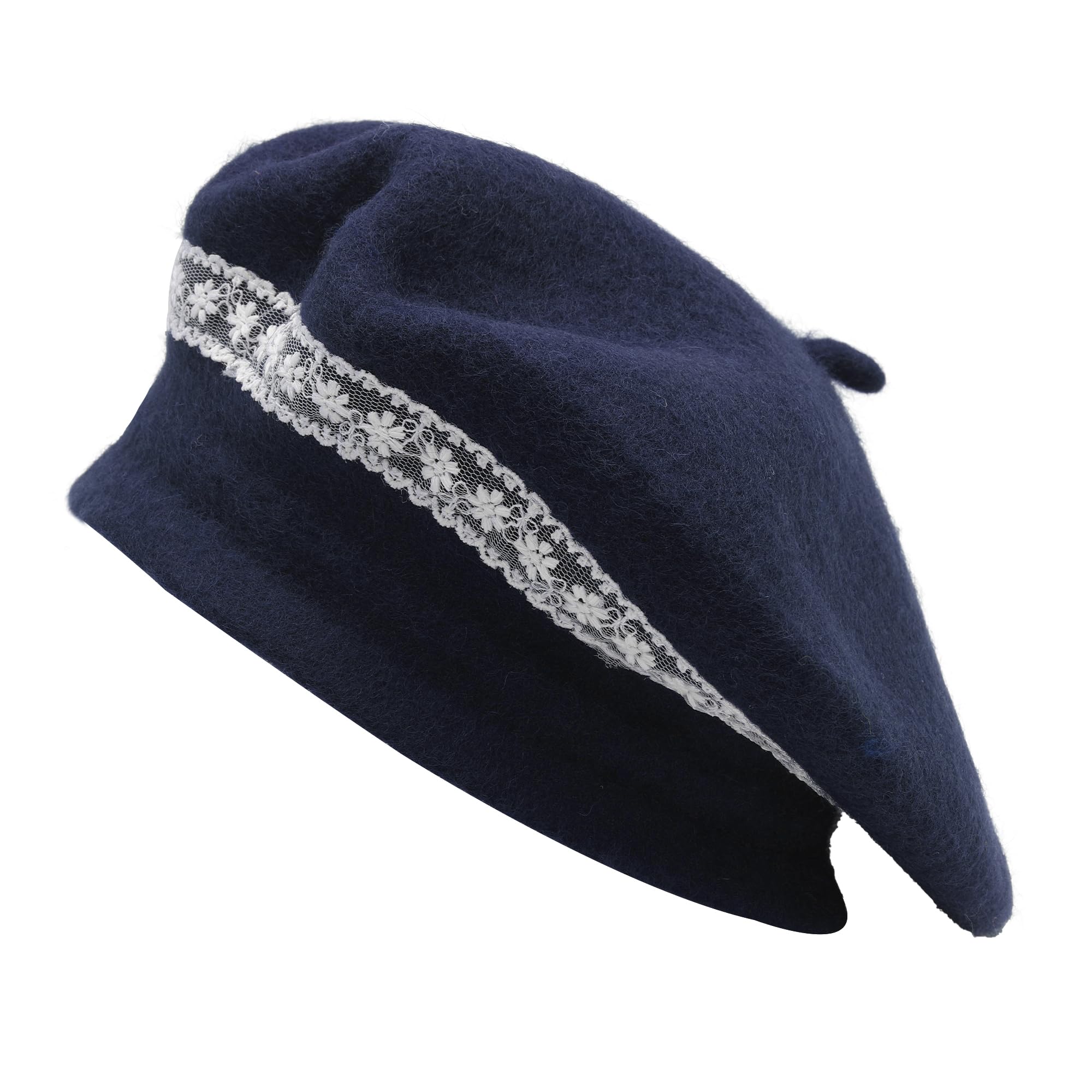 ZLYC Baskenmütze für Damen, französische Wolle, Wintermütze
