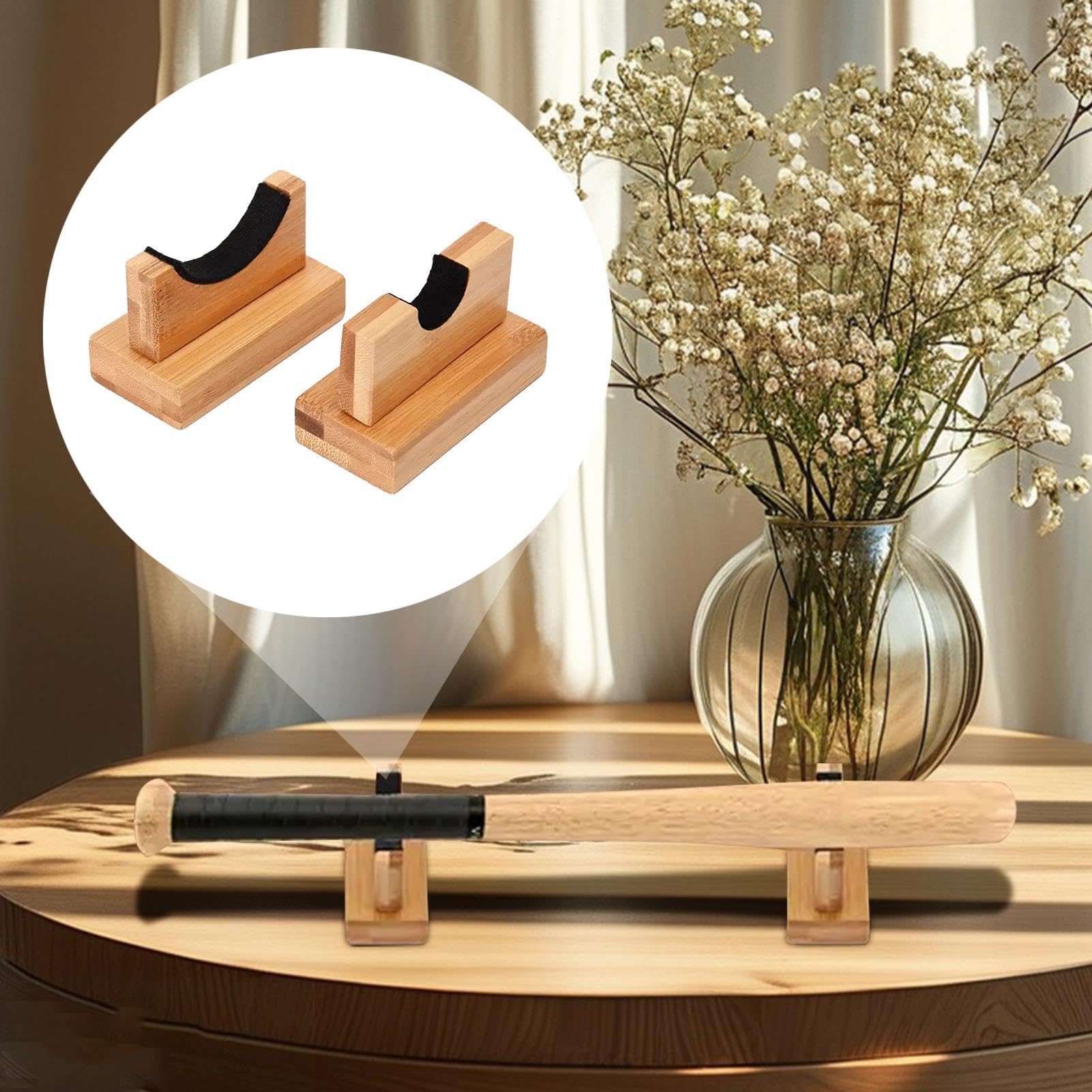 Supporto Per Mazze Da Baseball In Legno - 1 Paio Per Parete - Espositore Nero - Foto 12