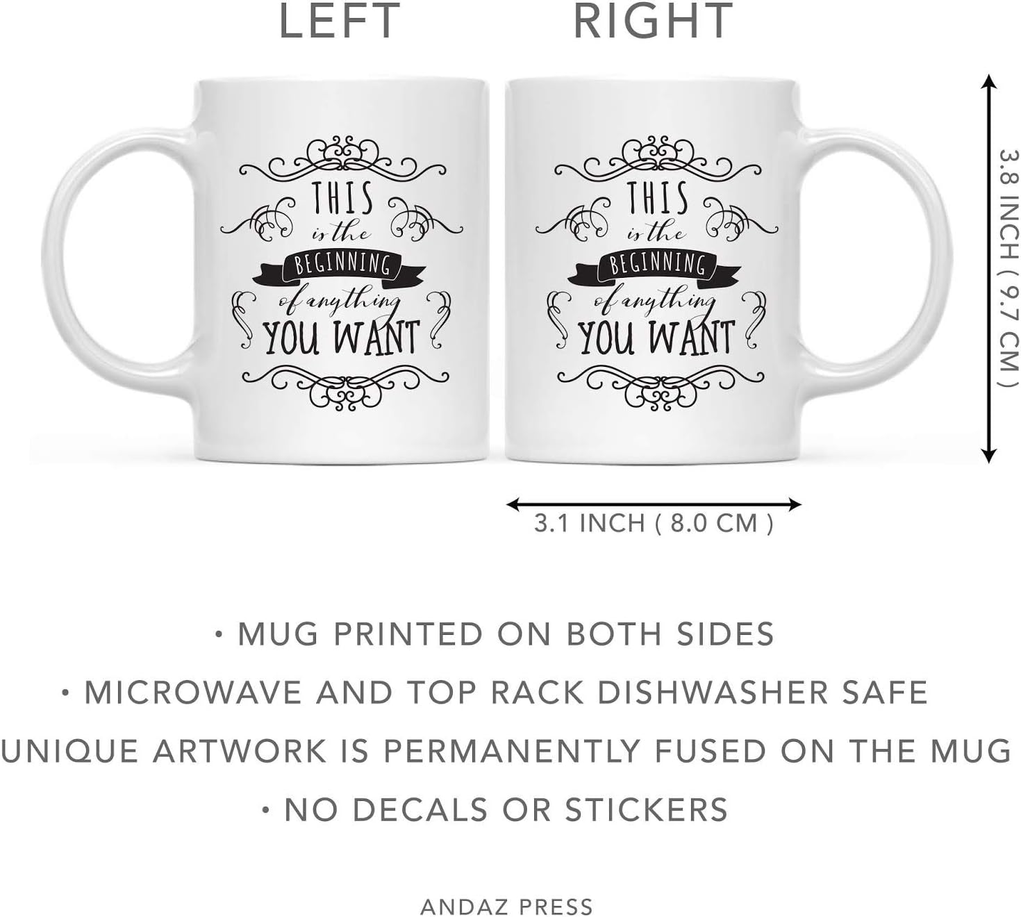Andaz Press Funny Graduation 11oz. Coffee Mug Gag Gift, This is The Beginning of Anything You Want, 1-Pack, Funny Witty Humorous Graduation Present Ideas for Him Her Classmate Friend