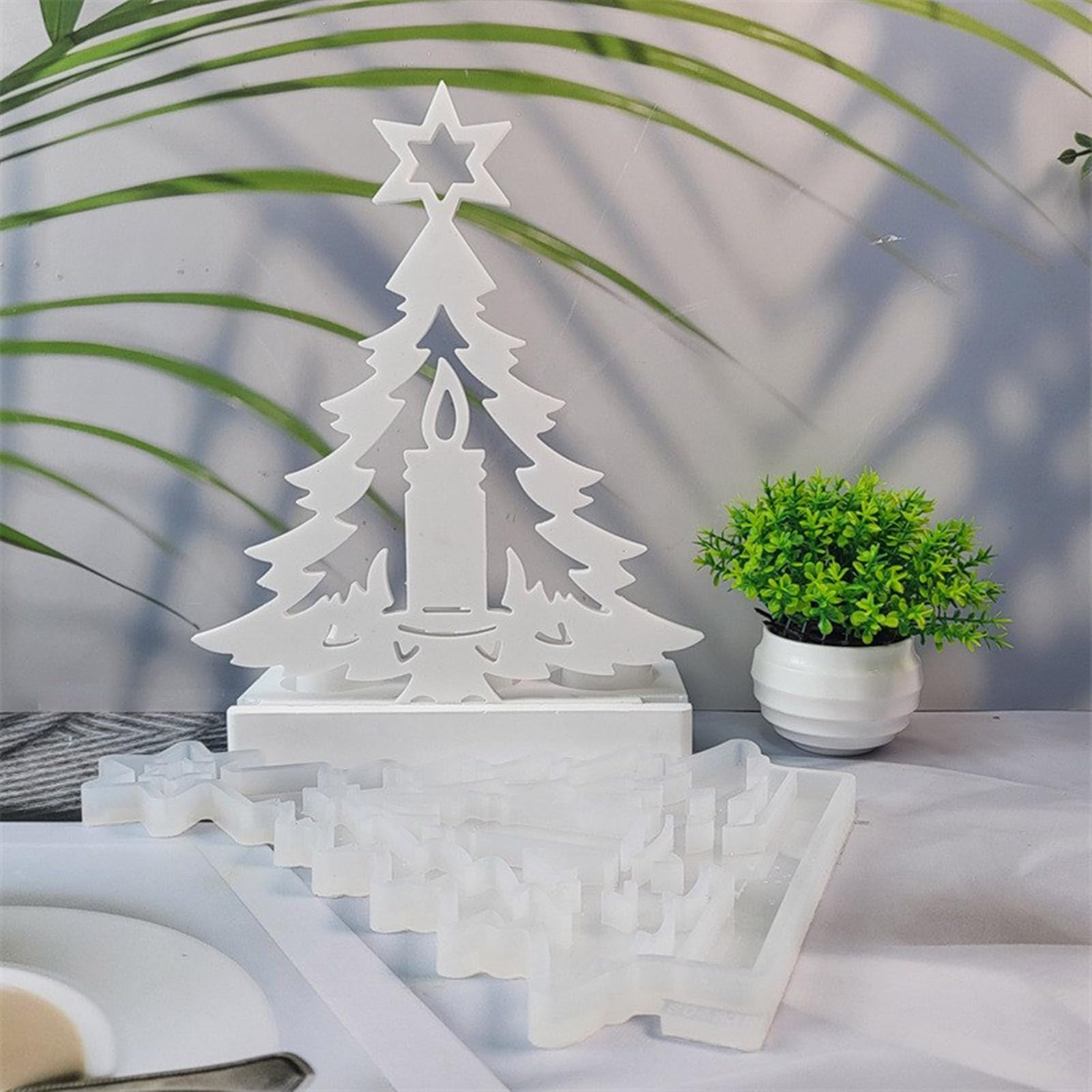 2 moldes de resina de ciervo de Navidad, 4 cavidades, adornos de Navidad grandes de