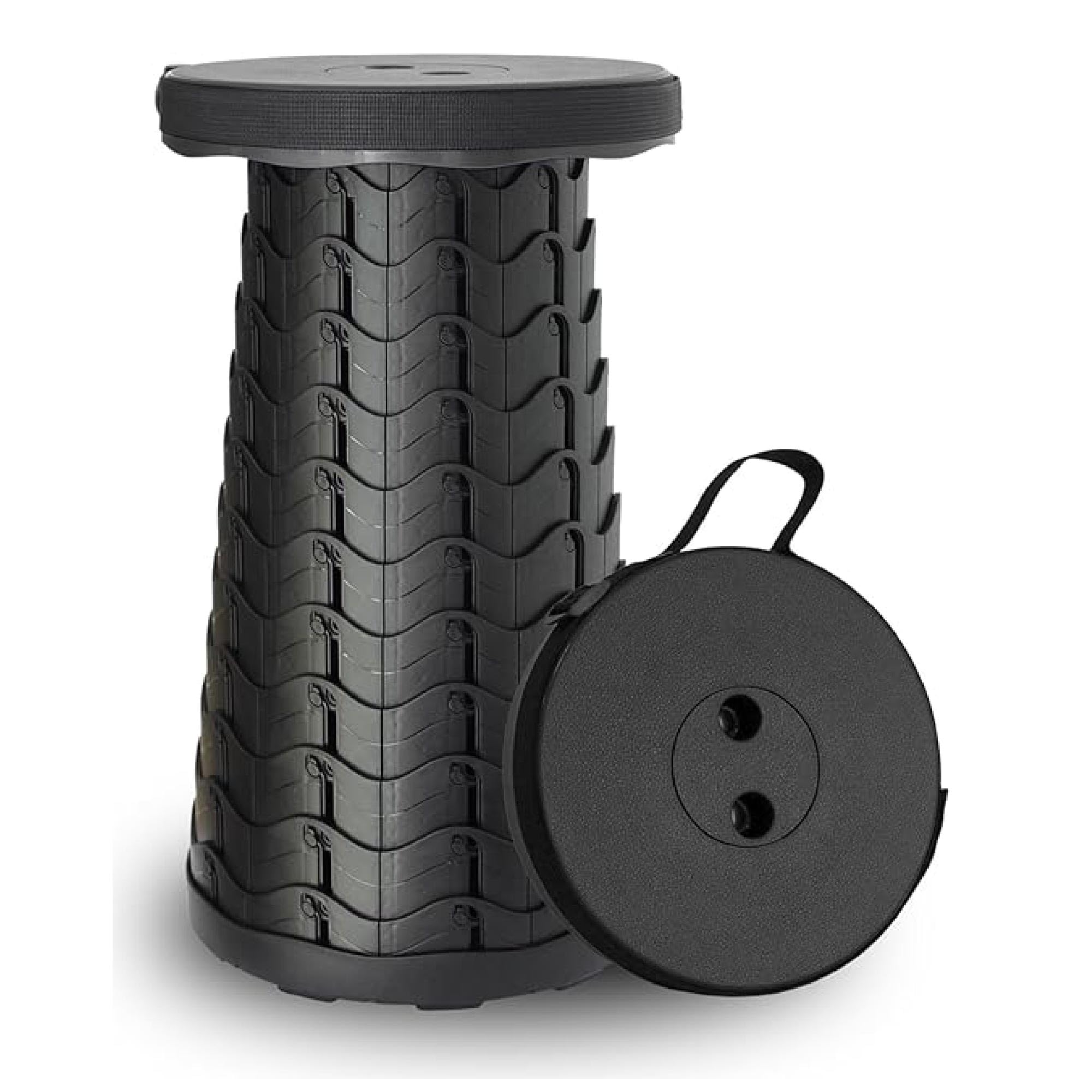 Tabouret pliable haut de gamme | Assise robuste et design télescopique