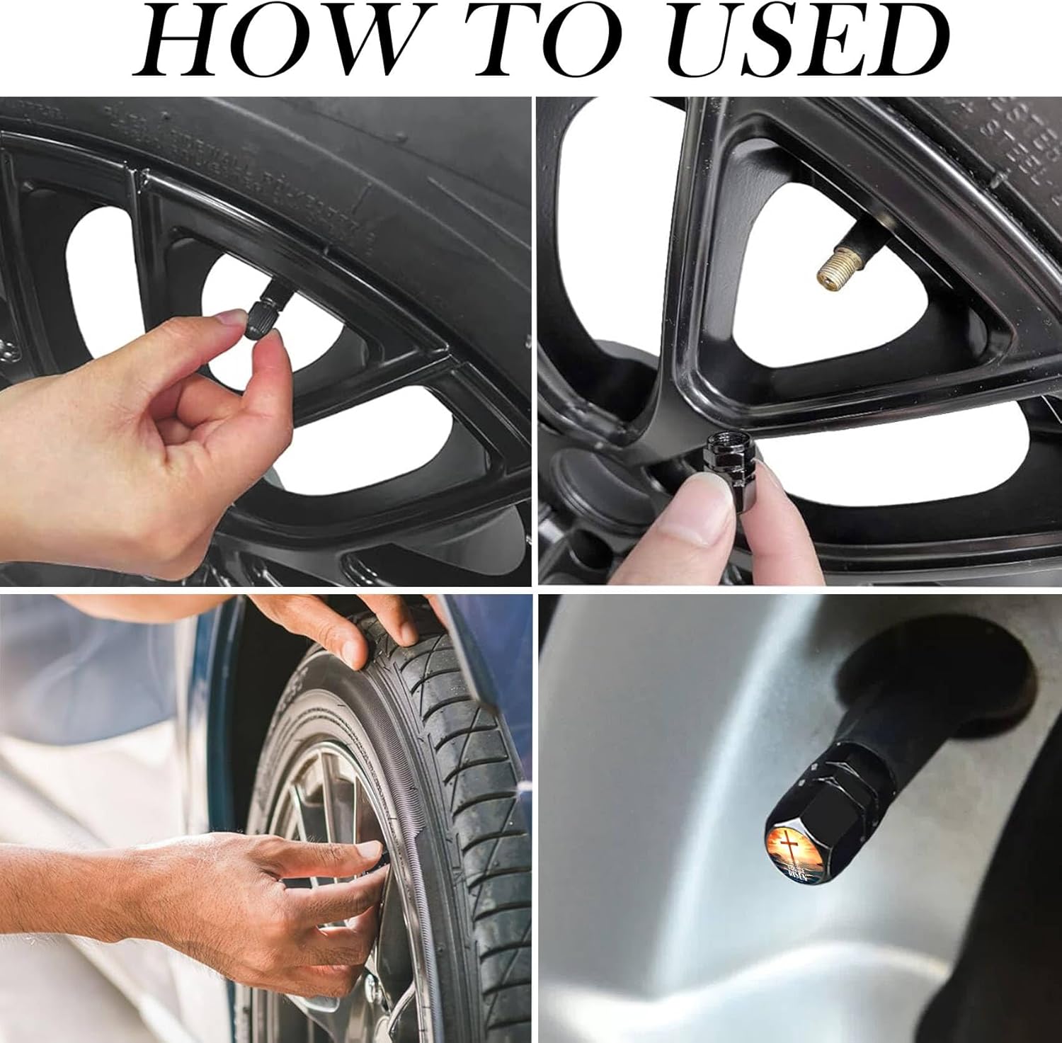 4Pack Tire Valve Stem Caps Funny Planet Cat Car Accessories Decor,Tire Air Cap Valve Stem Covers,for Cars Trucks,Bikes,SUV,Motorcycle,Bike More Planet Cat Gifts for Men Women - Image 7