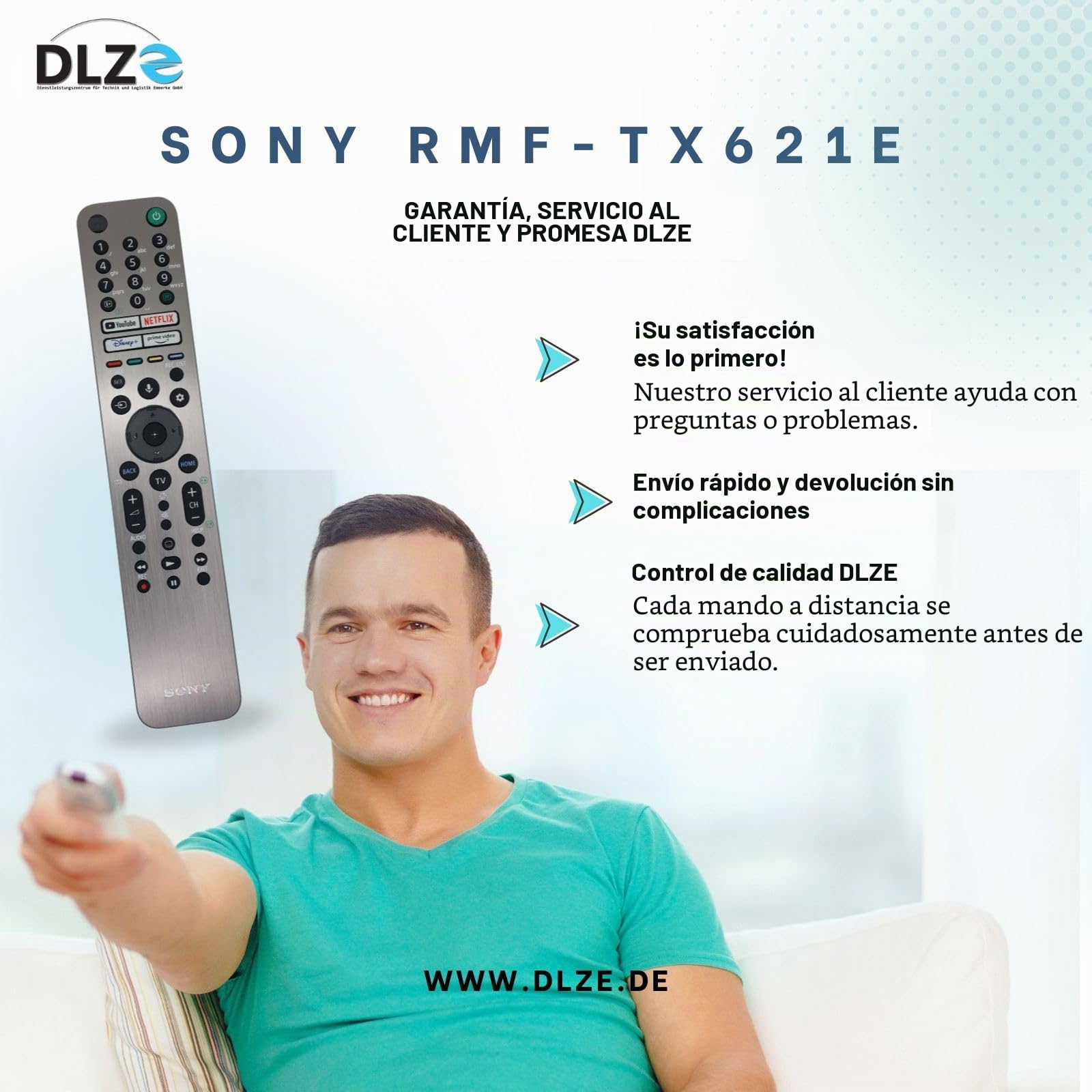 SONY Mando a Distancia Original RMF-TX621E, 100994912, Voice | Bluetooth control de voz búsqueda por voz iluminación de teclas botones de streaming