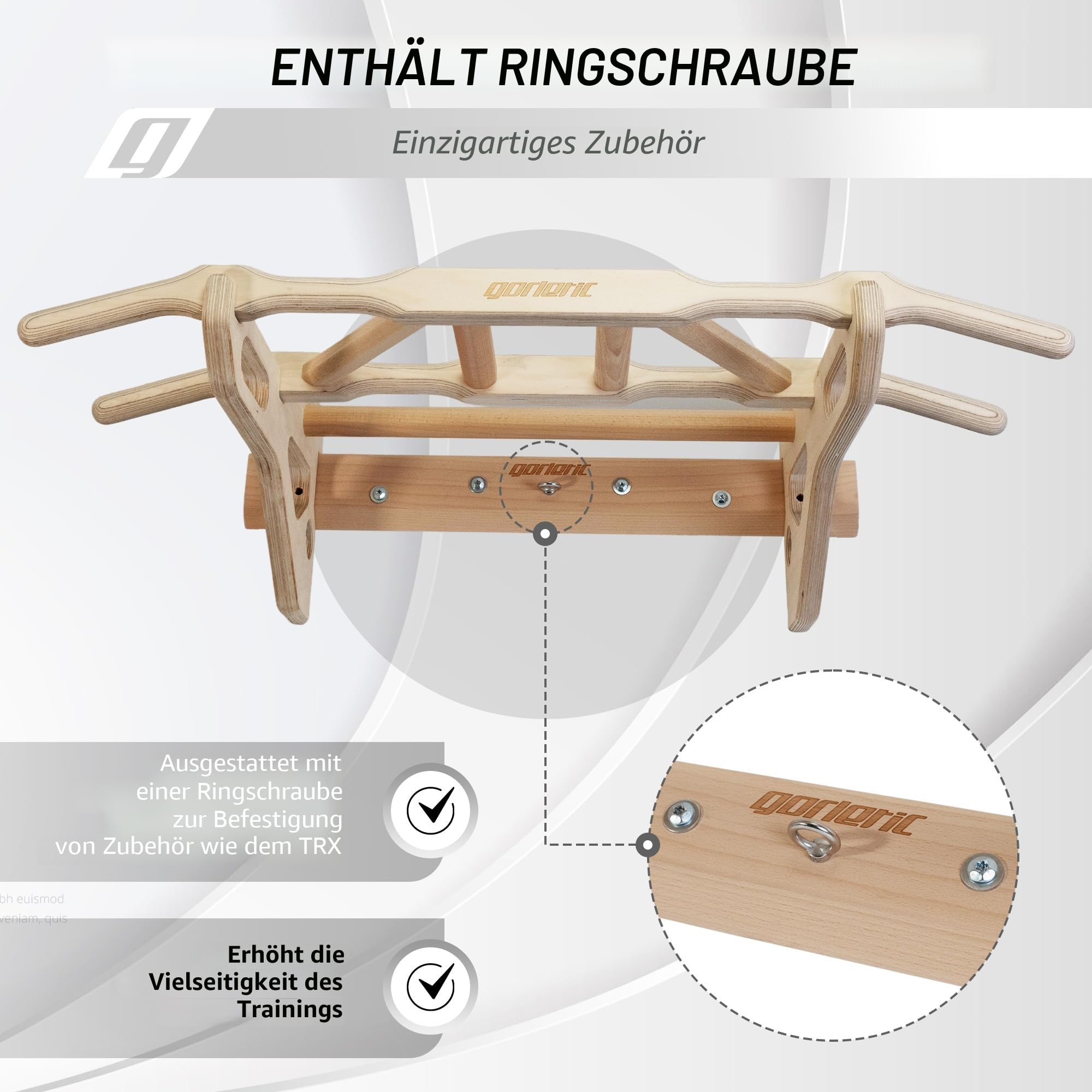 Klimmzugstange, Pull-Up-Bar, Mehrere Griffe, bis zu 130kg, Workout, abnehmbar von der Wand
