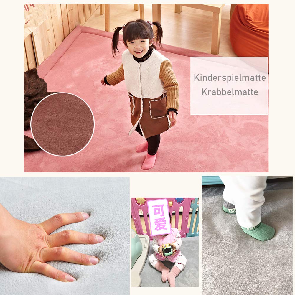 Loartee Tappeti e Scendiletto per Bambini Tappeto Velluto Corallo Strisciante 3cm di Spessore