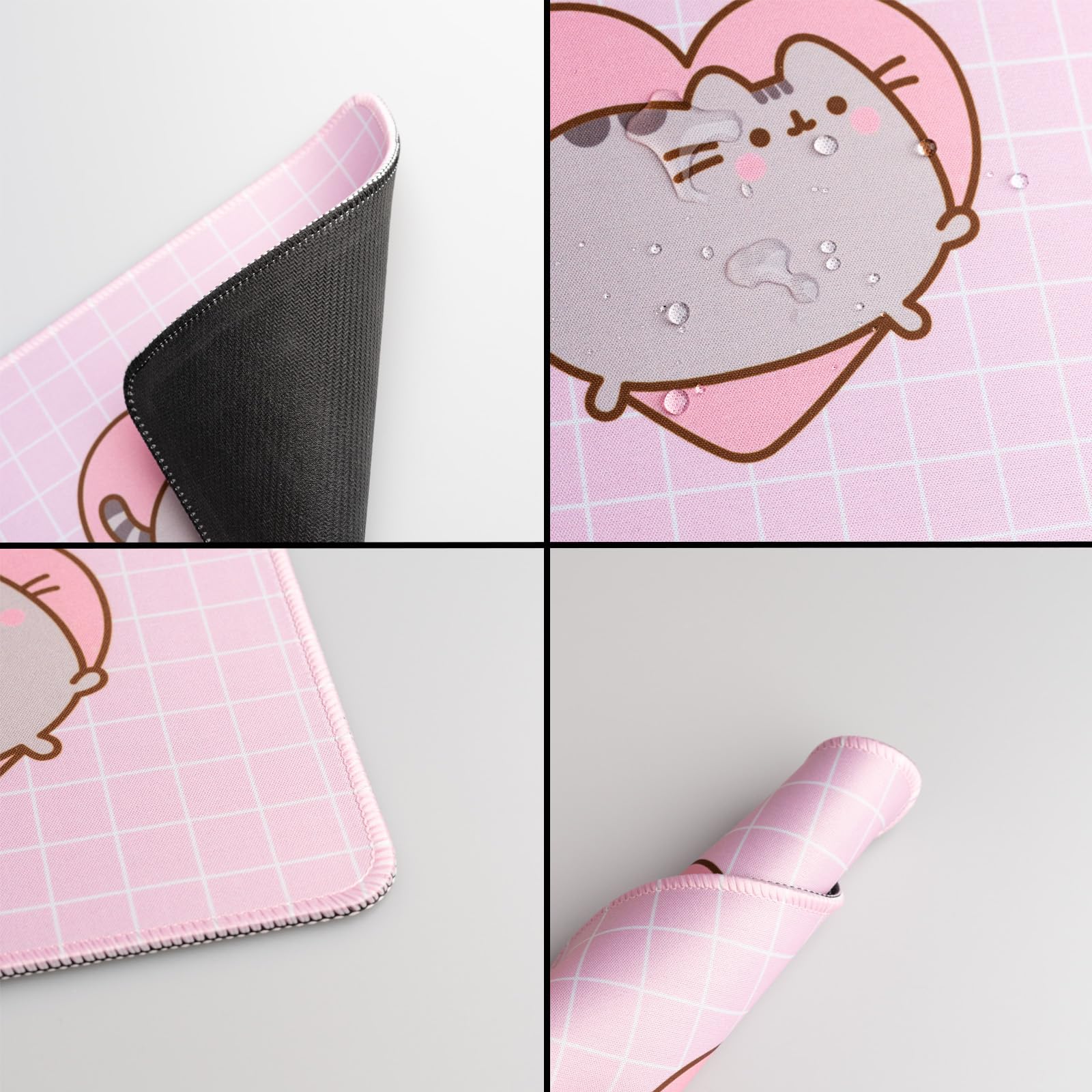 Grupo Erik Pusheen Mouse Pad | Non-Slip Rubber Base & Waterproof Gaming Mat | Pusheen Gifts | Pink Mat | Small Merch