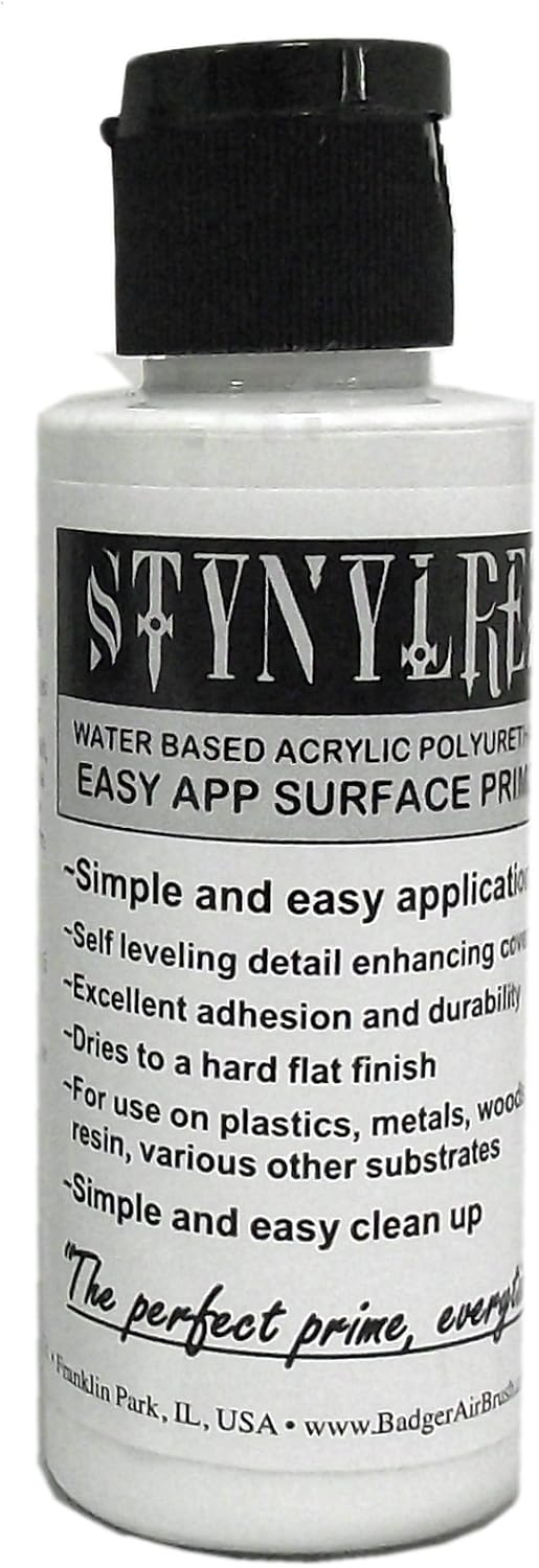 Badger Air-Brush SNR-201 Stynylrez Water Based Acrylic Polyurethane Surface Primer, 2-Ounce, White