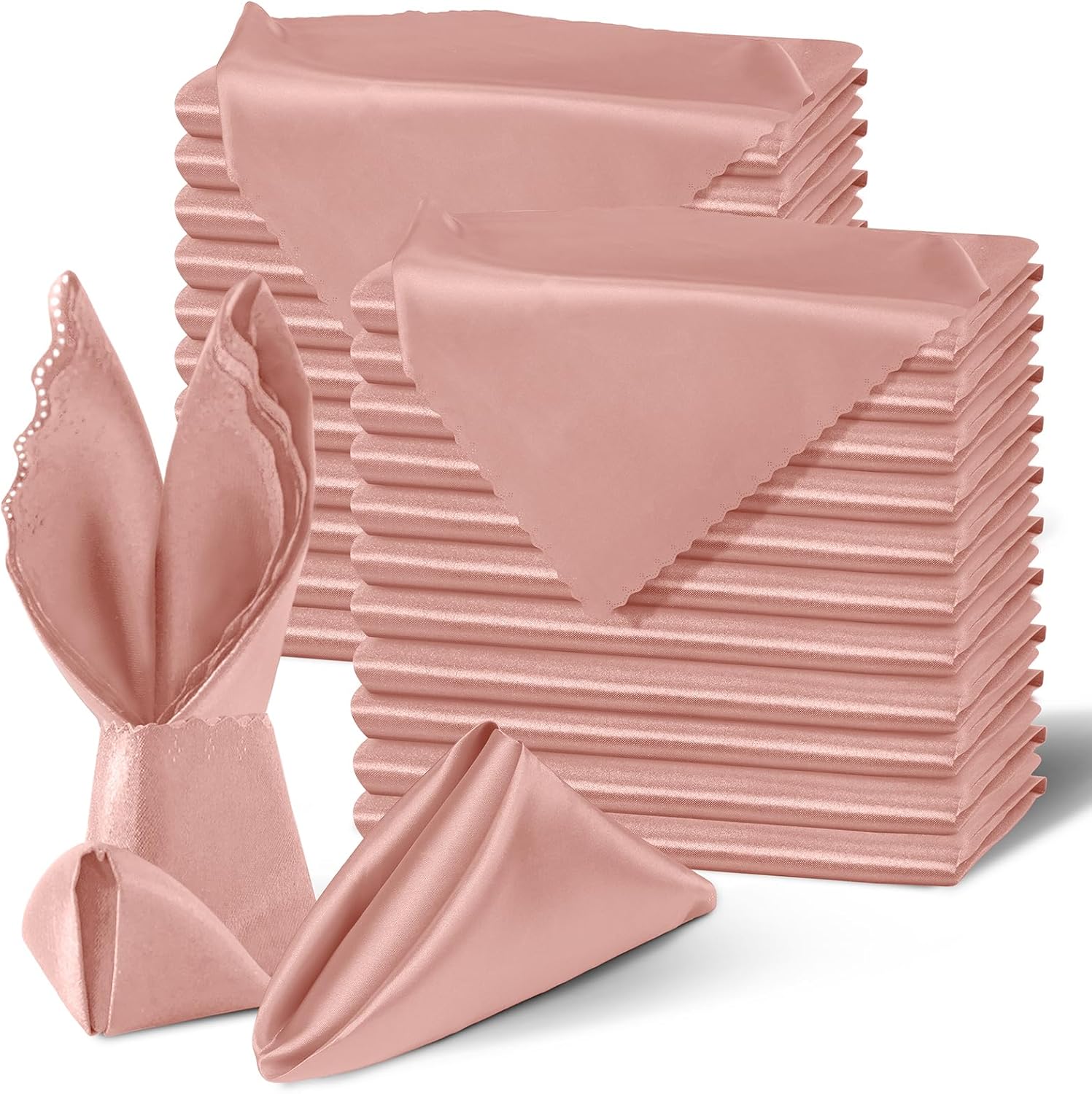 Amazon.com: Homiest Rose Gold Satin Napkins - 100 Pack, 20x20 Inches ...