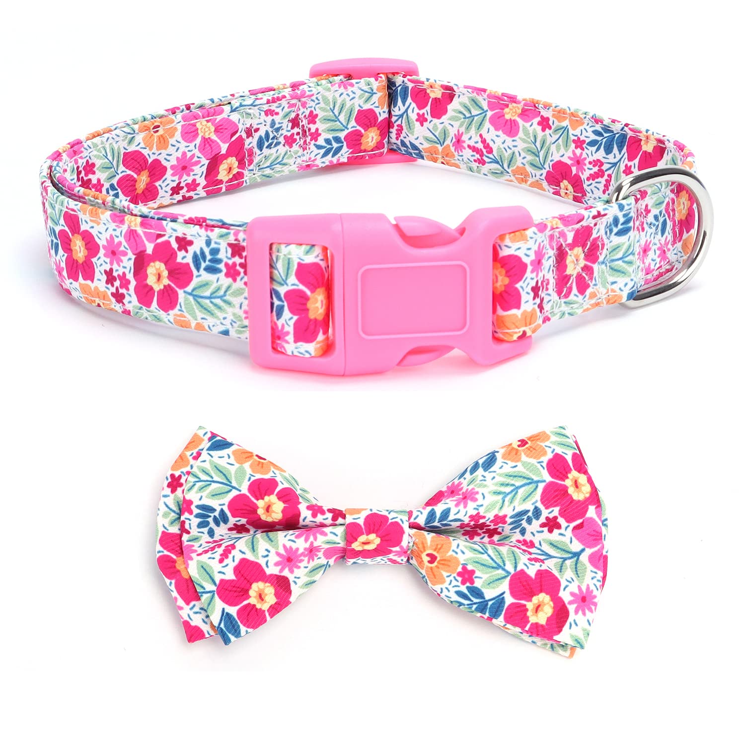 haoyueer Soft Comfy Bowtie Dog Collar,Detachable and Adjustable Bow Tie Collar,for Girl Female Small Medium Large Dogs (S, Pink1)