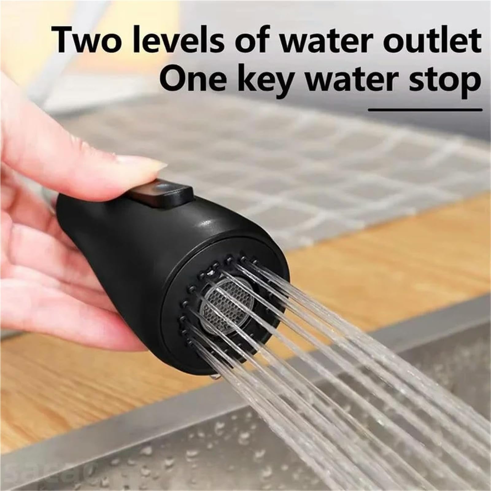 Adapter do kranu, obrotowy adapter dyszy kranu do zlewu kuchennego, obrotowy 360° kran teleskopowy, dwa tryby wylotu wody, możliwość przełączania, modny kran, odpowiedni do umywalki łazienkowej(Black)