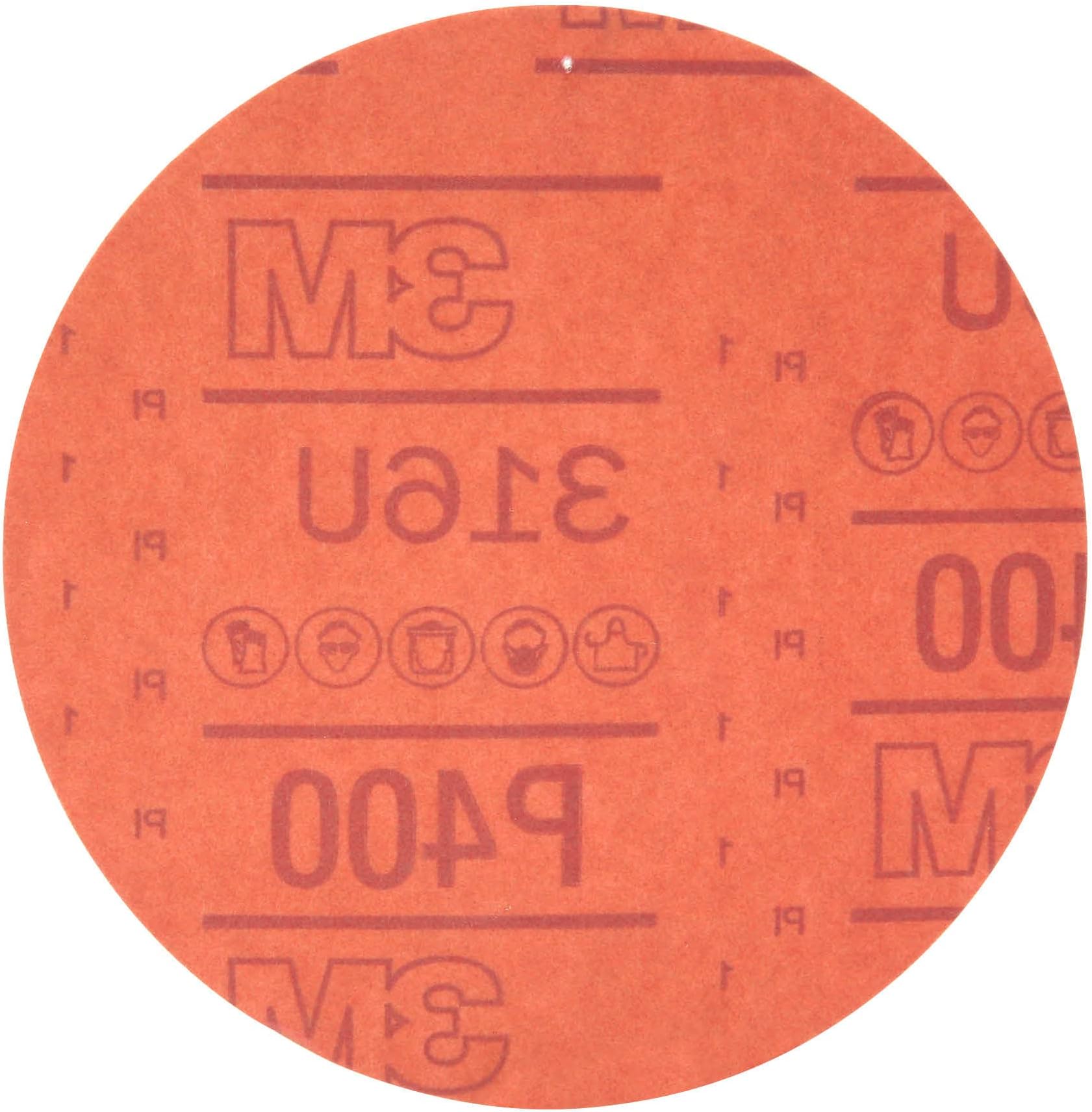 3M Stikit Red Abrasive Sanding Discs, 01114, No Hole, 6 in