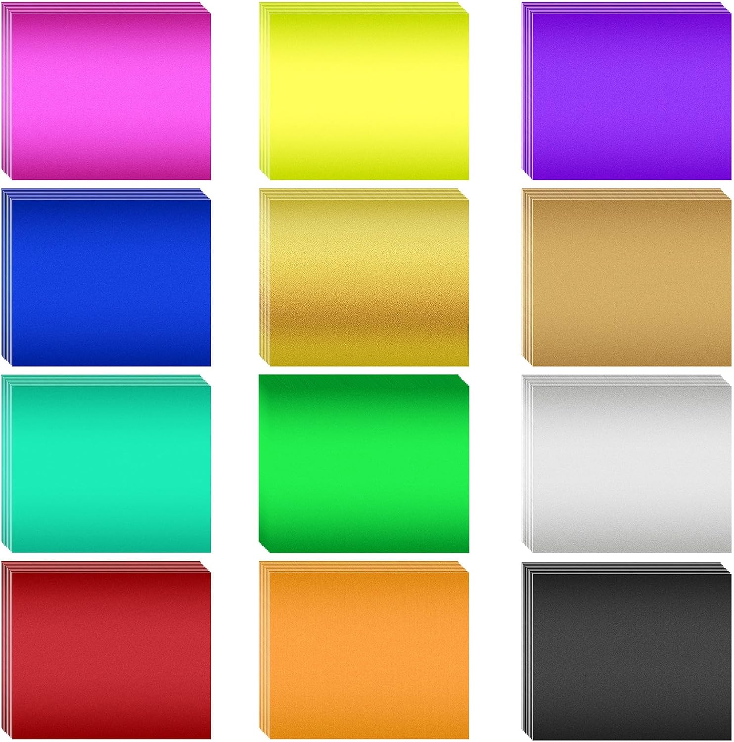 120 PCS Foil Leaf Sheets 12 Colors Foil Sheets for Crafts 3.15×3.35 Inches