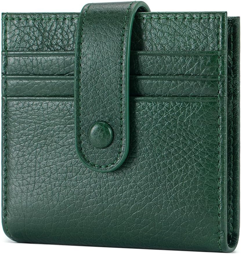 Small Wallet For Women Slim Leather Bifold Wallets RFID Credit Card Holder With Zipper Coin Pouch ID Window,Red