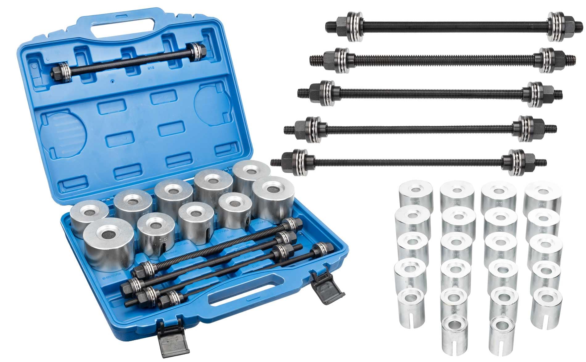 Coffret d'outils pour le montage et le démontage des roulements, bagues et joints, 12 pièces
